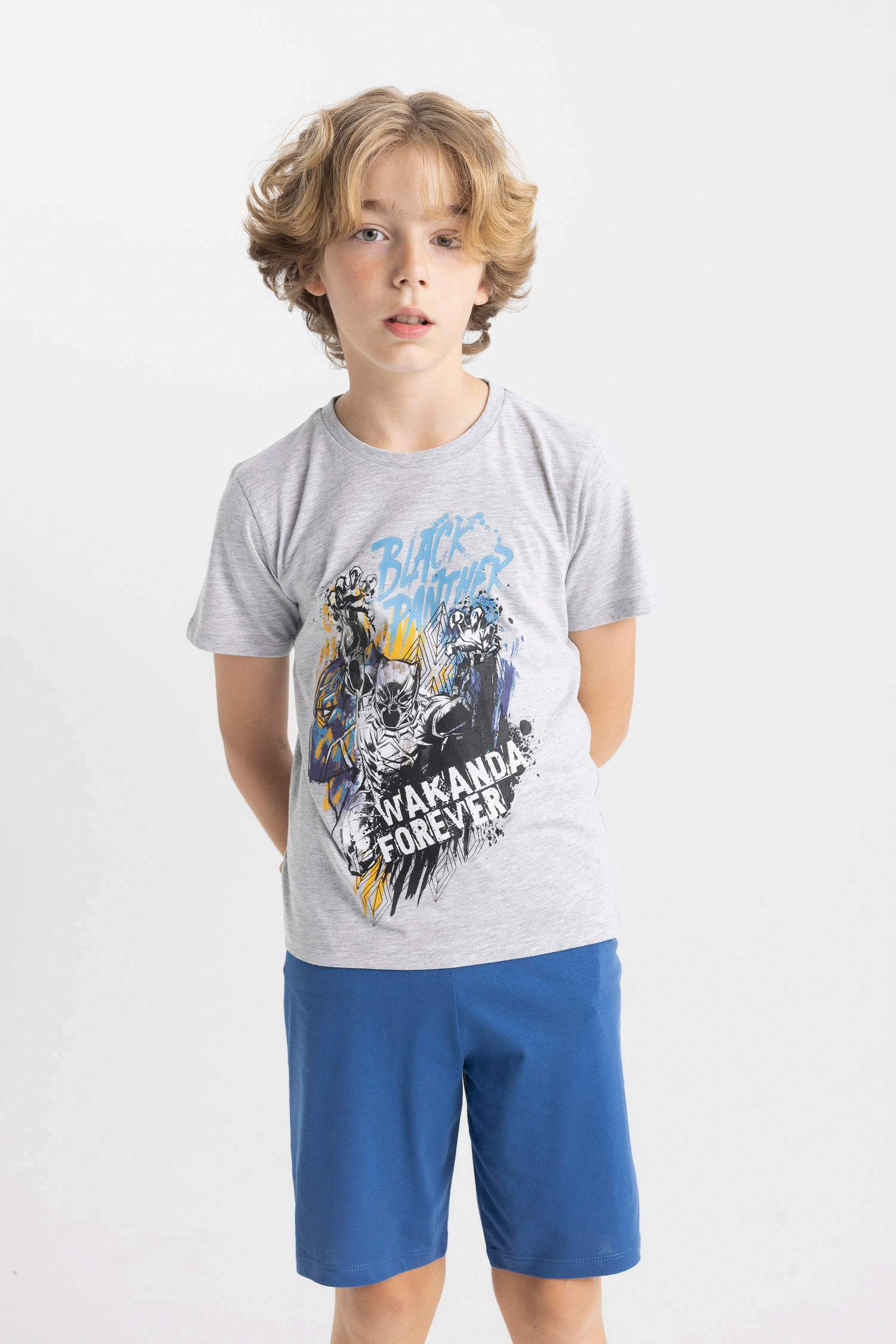 Erkek Çocuk Marvel Pijama Takımı Kısa Kollu Üst Şort