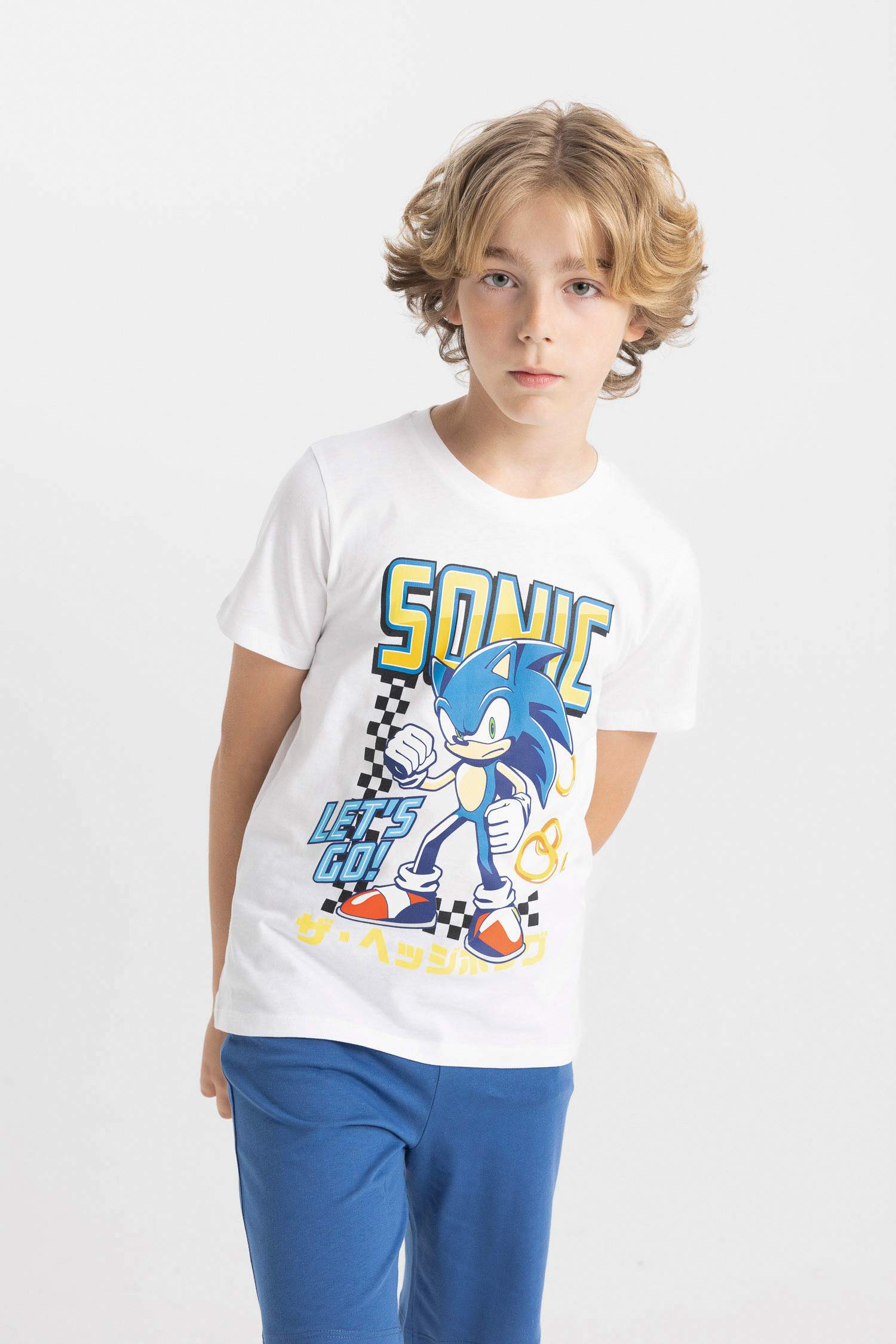 Erkek Çocuk Sonic the Hedgehog Kısa Kollu Şortlu Pijama Takımı