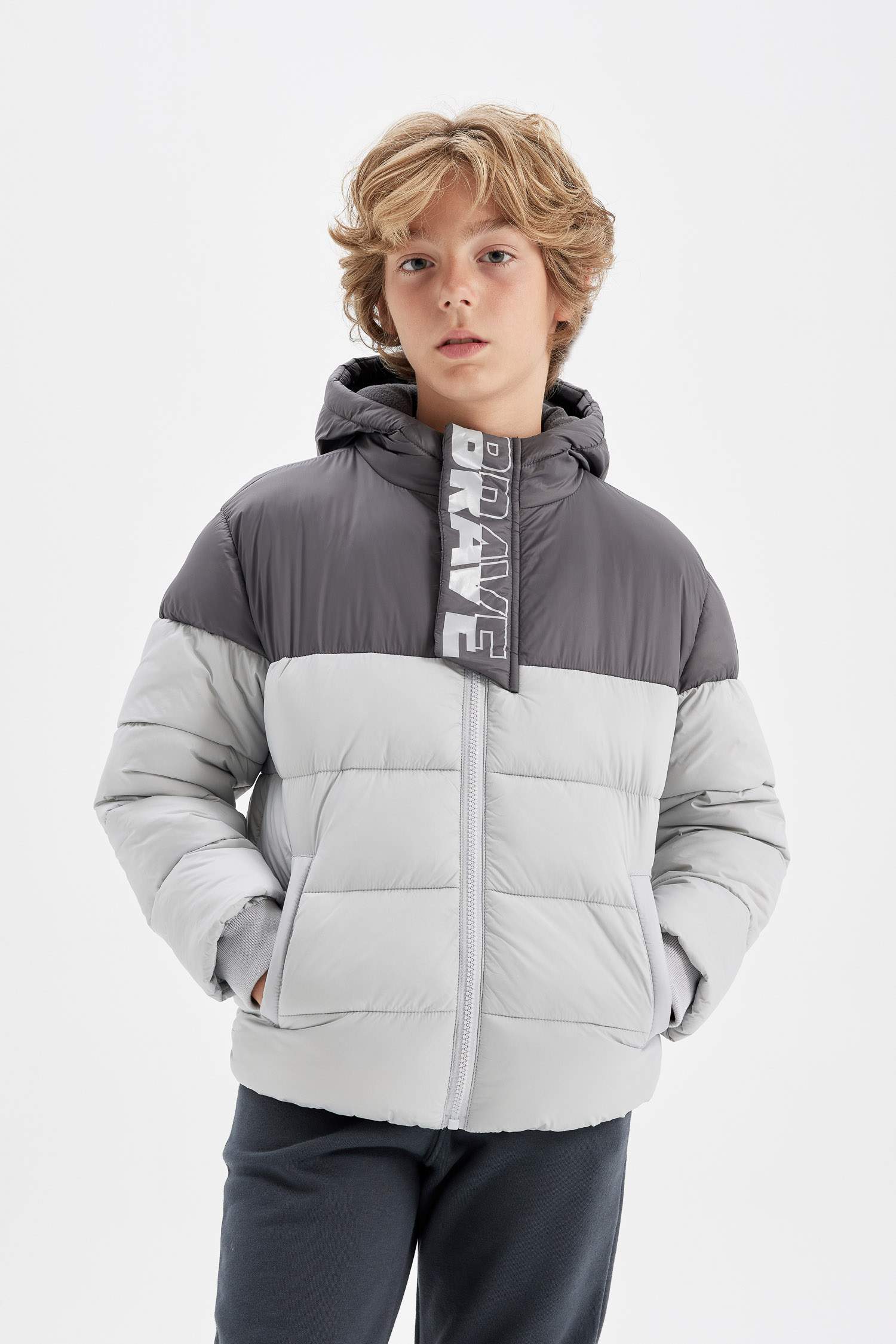 Boy Hooded Fleece Lined Waterproof Jacket