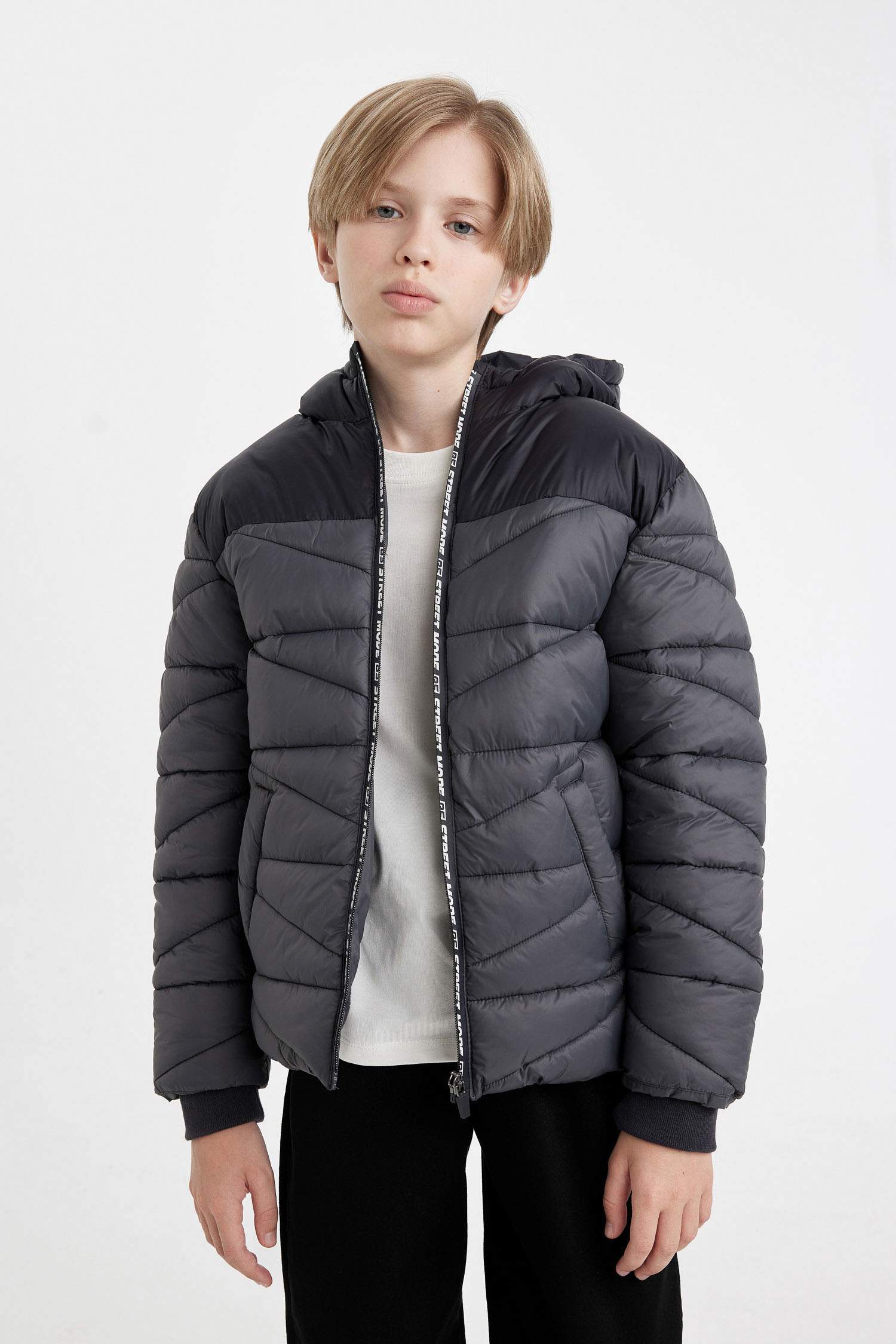 Boy Hooded Waterproof Fleece Lined Puffer Jacket