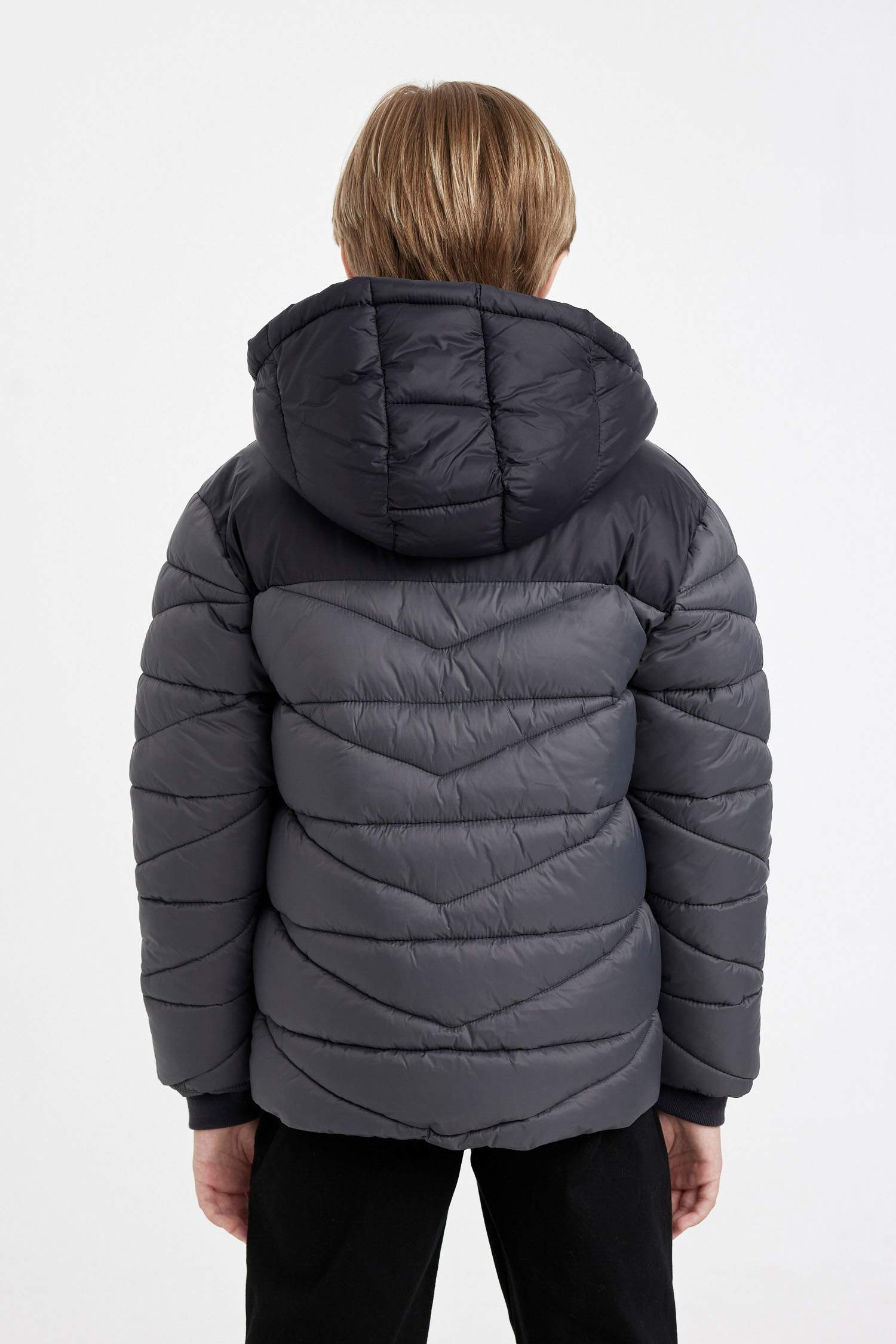 Boy Hooded Waterproof Fleece Lined Puffer Jacket