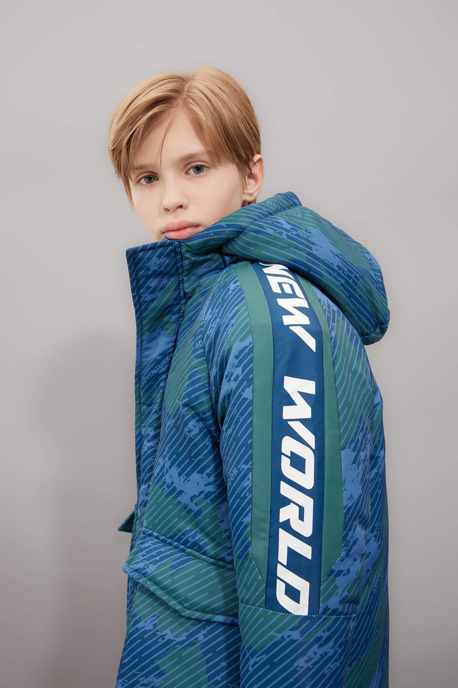 Boy Waterproof Hooded Long Jacket