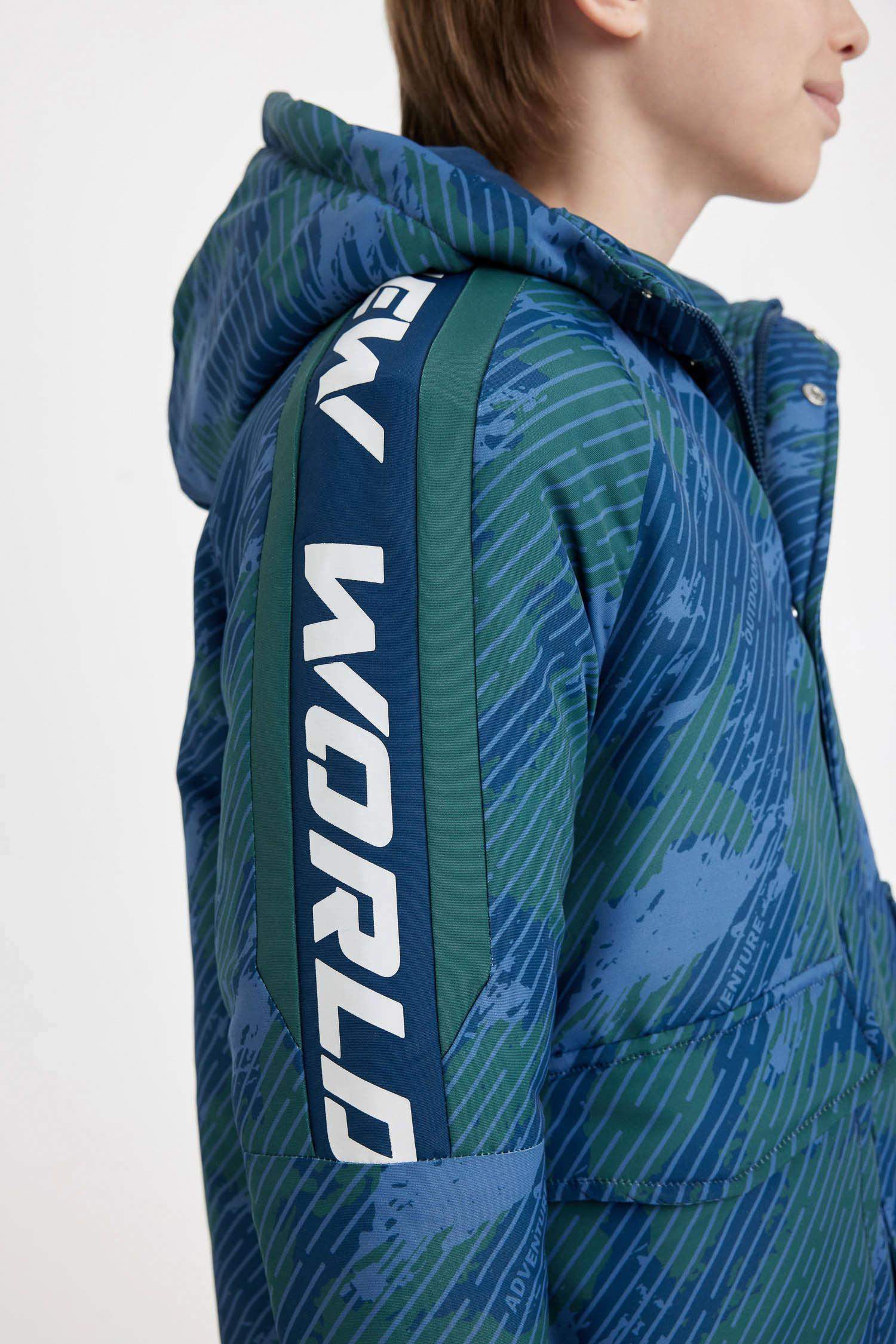 Boy Waterproof Hooded Long Jacket