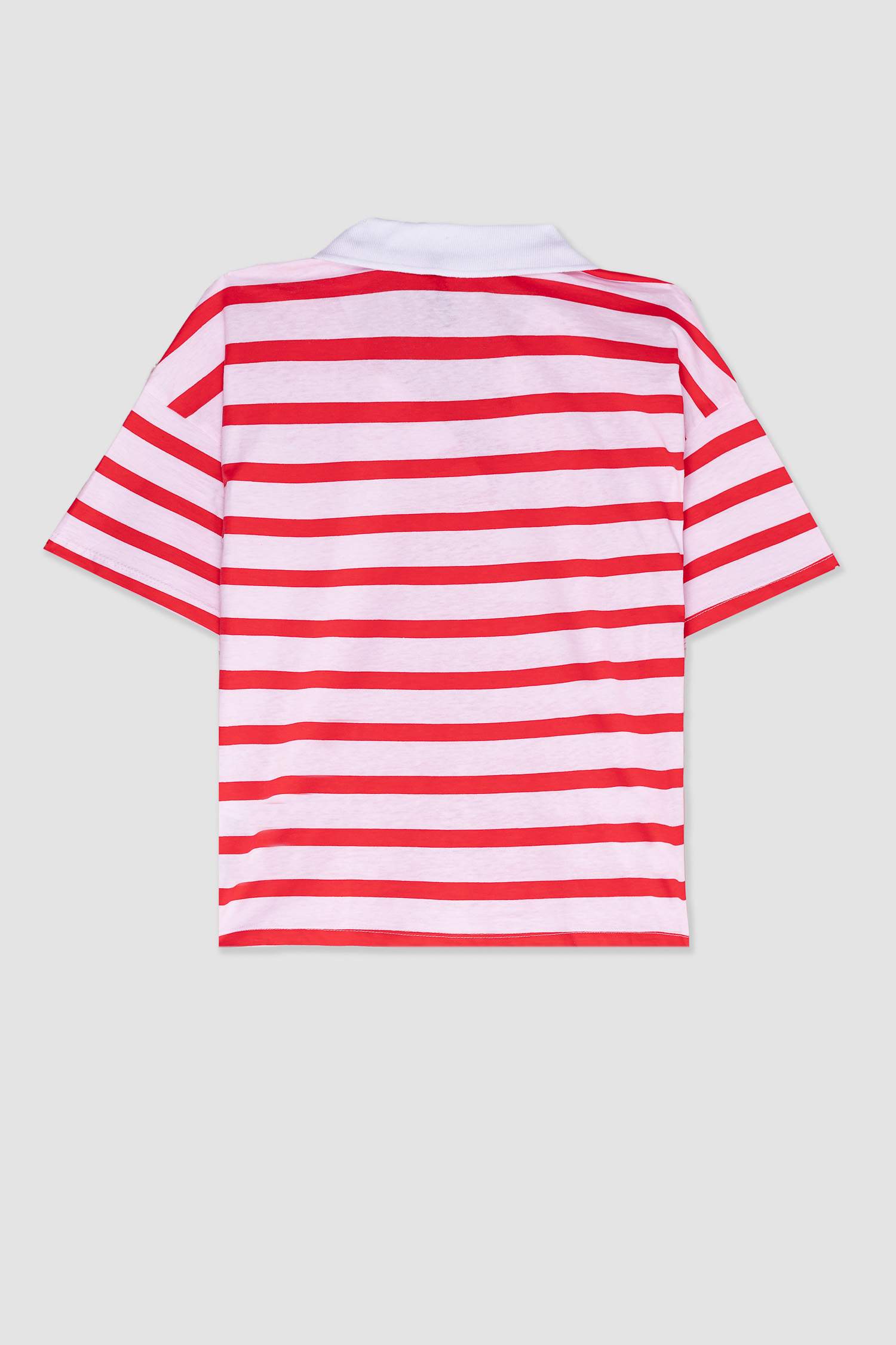 تيشيرت بولو مخطط نص كم قصة مريحة