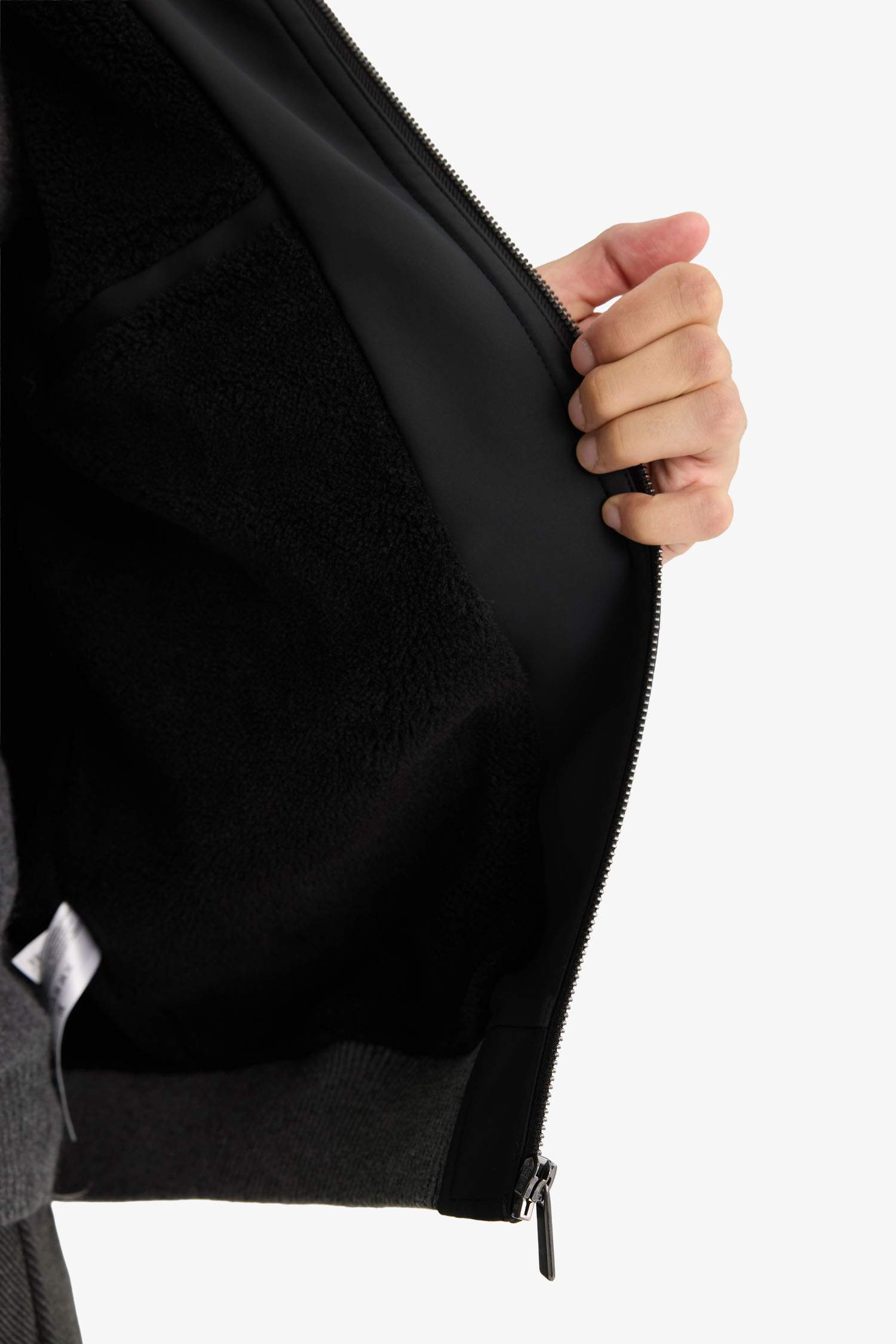 Su İtici Slim Fit Dar Kesim Suni Kürklü Yaka Astarlı Fermuarlı Ribanalı Cepli Suni Deri Mont