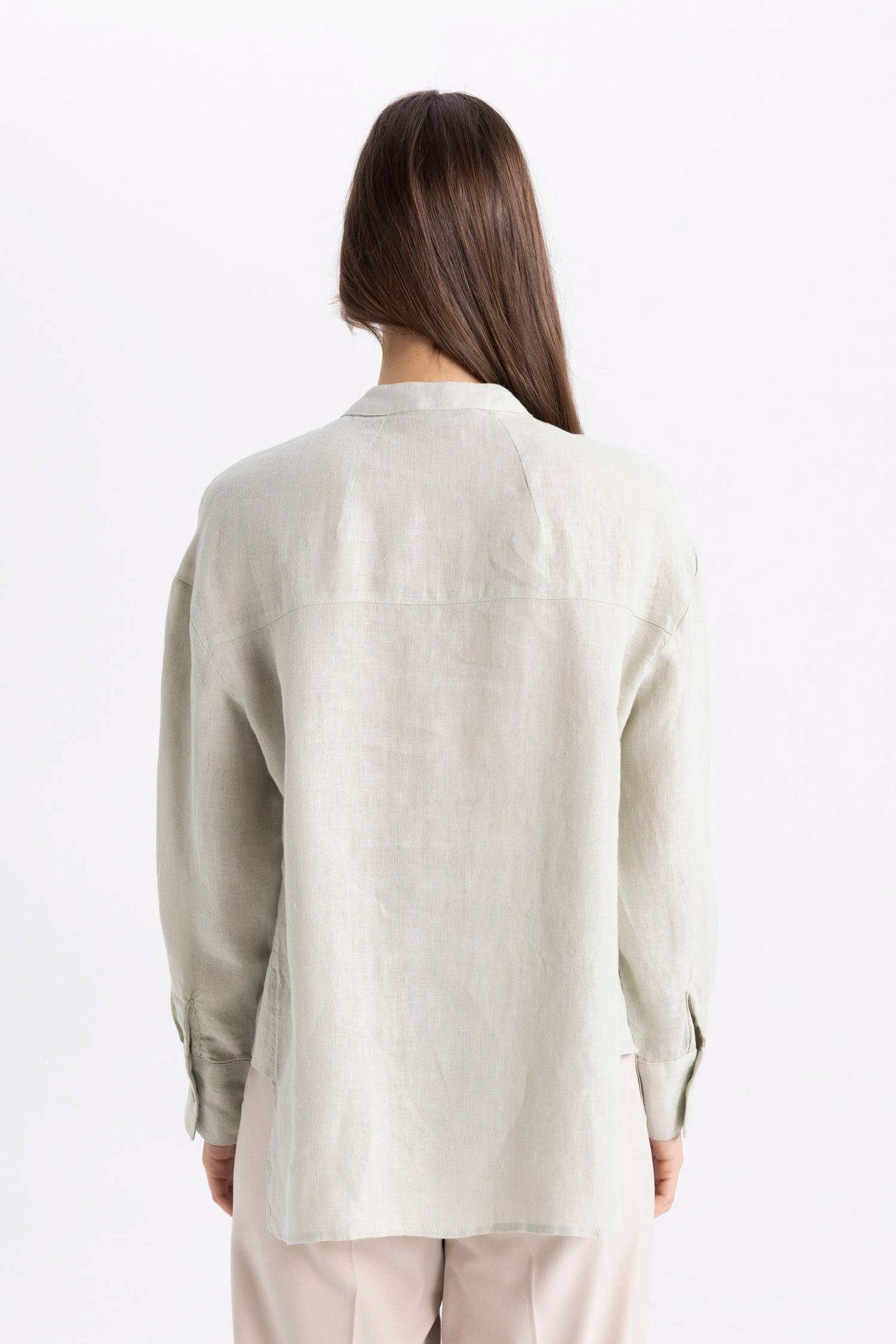 Relax Fit Long Sleeve Shirt Linen Tunic