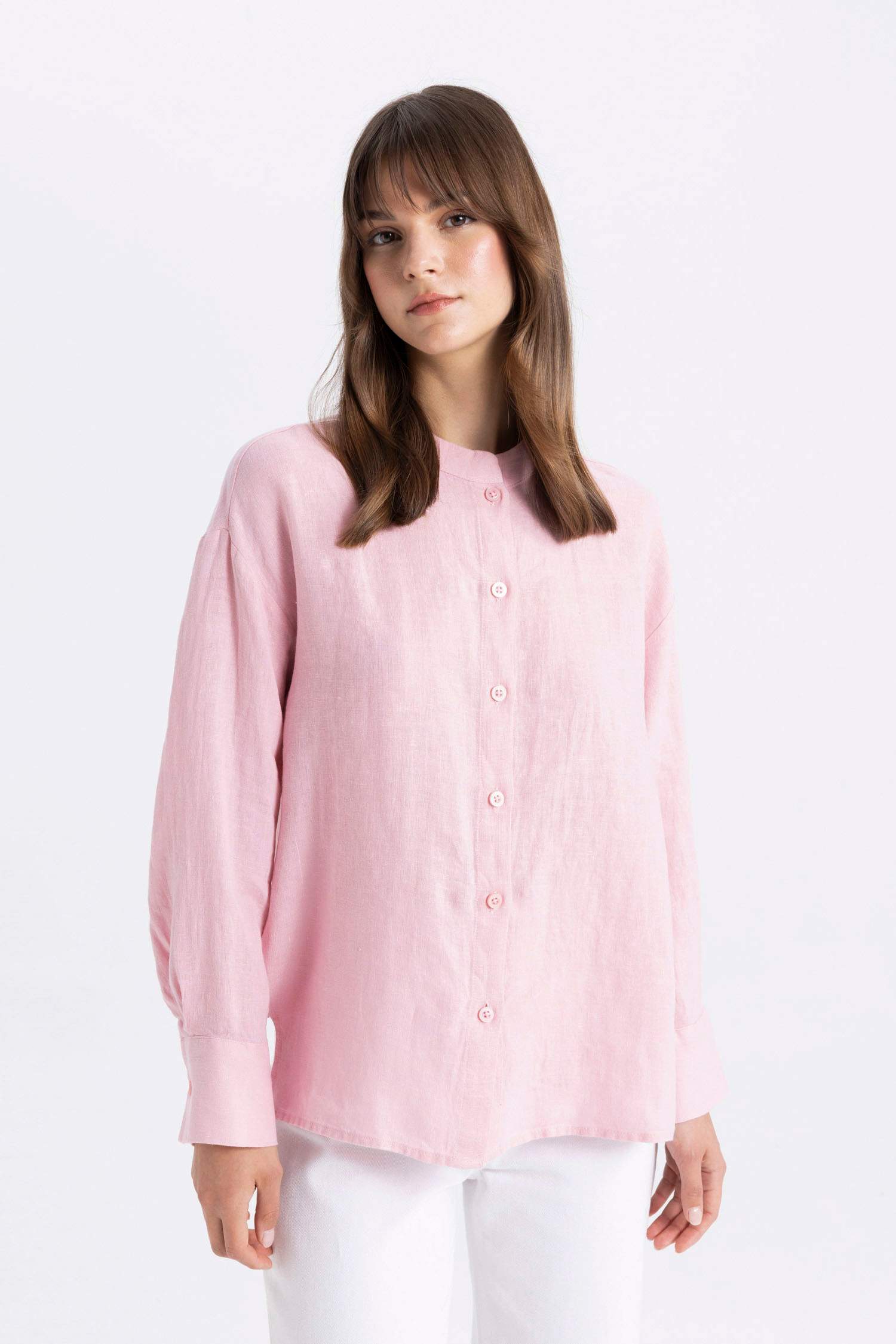 Relax Fit Long Sleeve Shirt Linen Tunic