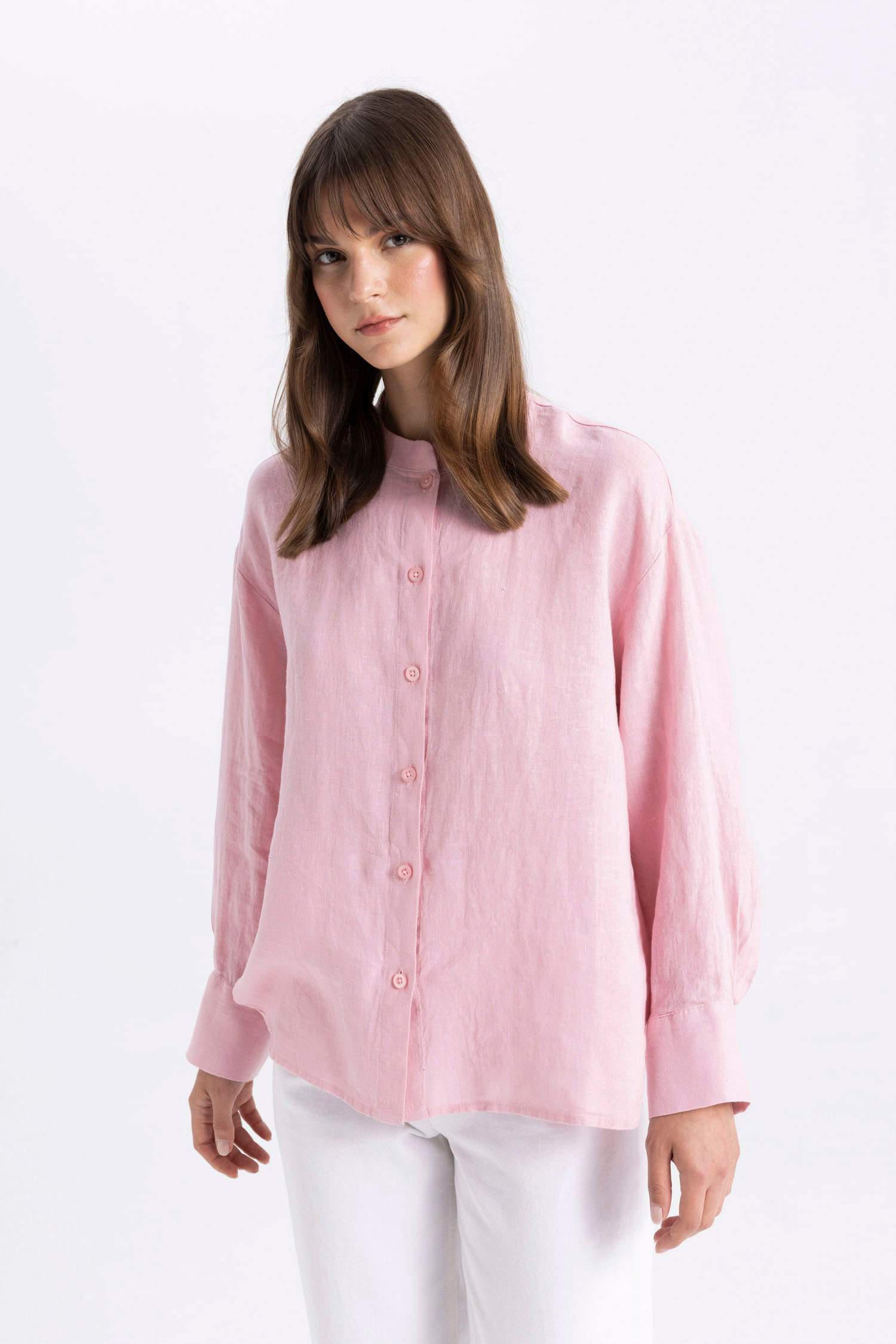 Relax Fit Long Sleeve Shirt Linen Tunic