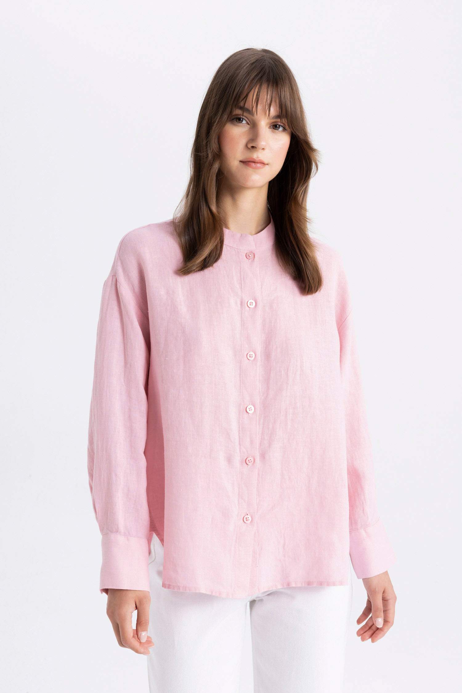 Relax Fit Long Sleeve Shirt Linen Tunic