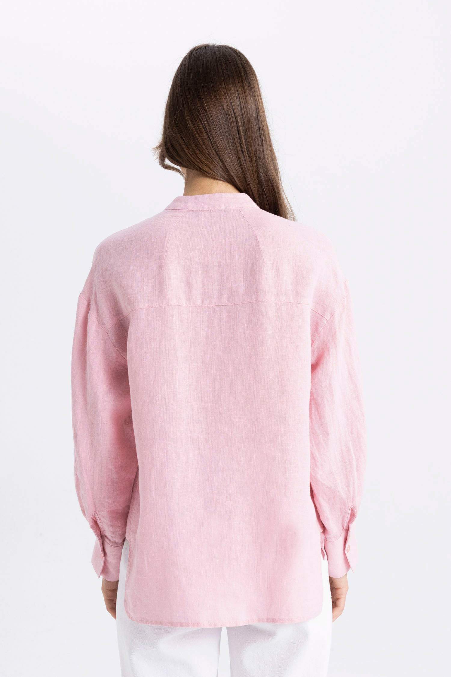 Relax Fit Long Sleeve Shirt Linen Tunic