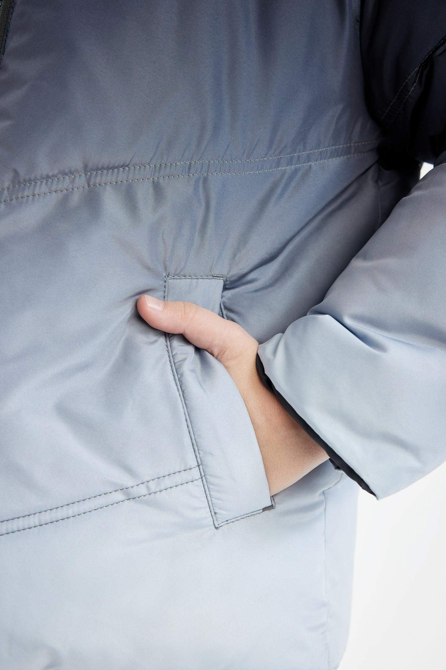 Erkek Çocuk Su Geçirmez Çift Taraflı Kapüşonlu Şişme Mont