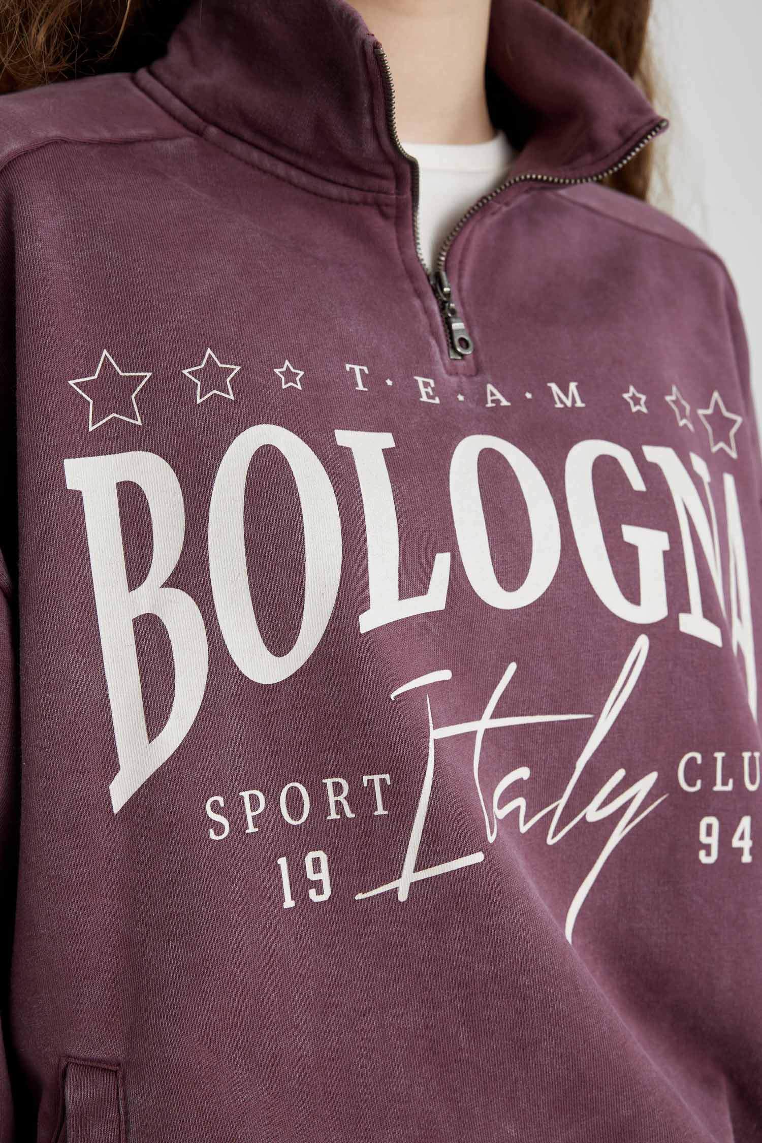 Sweat-shirt coupe régulière à Manchse Longues avec deux poches