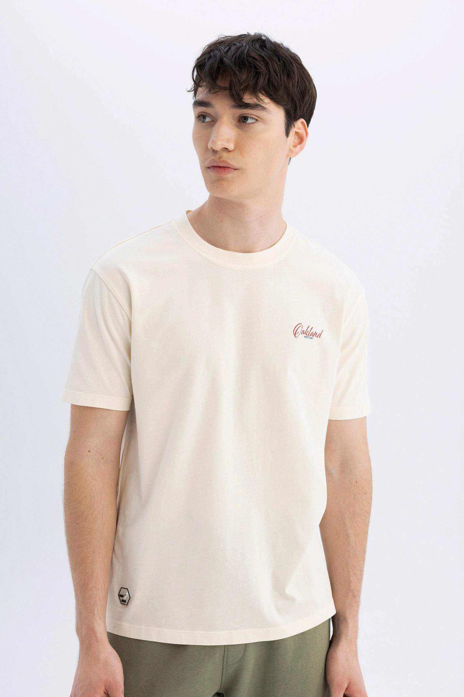 Regular Fit Crew Neck Back Printed T-Shirt