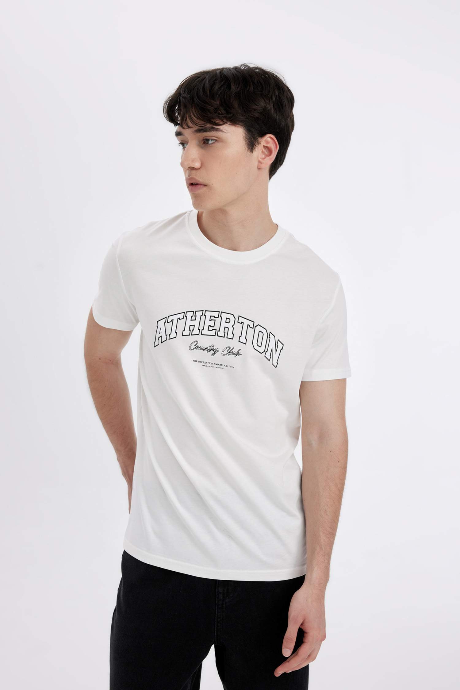 Slim Fit Crew Neck Printed T-Shirt