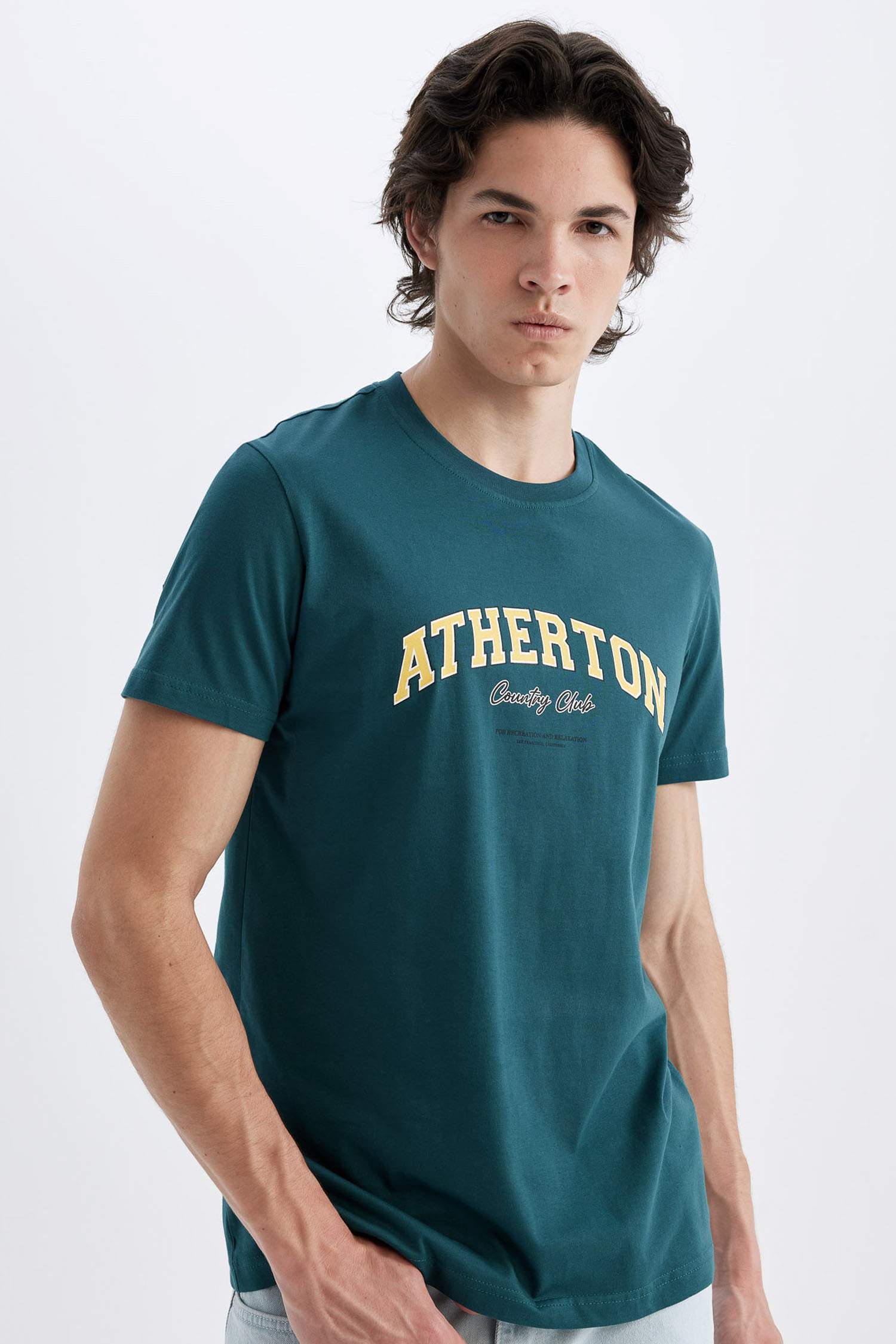 Slim Fit Crew Neck Printed Short Sleeve T-Shirt