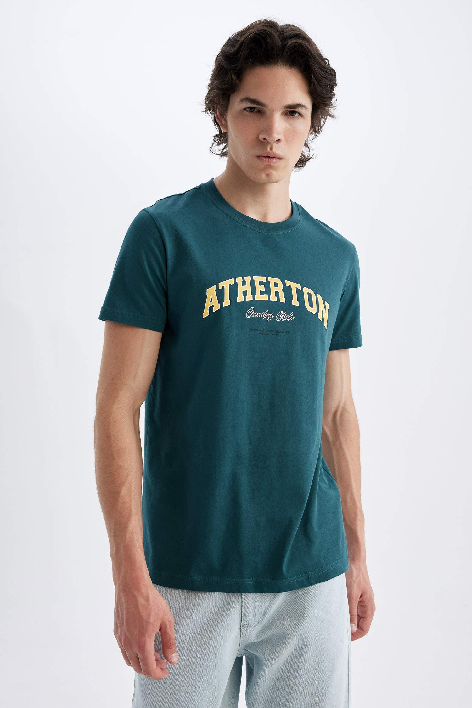 Slim Fit Crew Neck Printed Short Sleeve T-Shirt