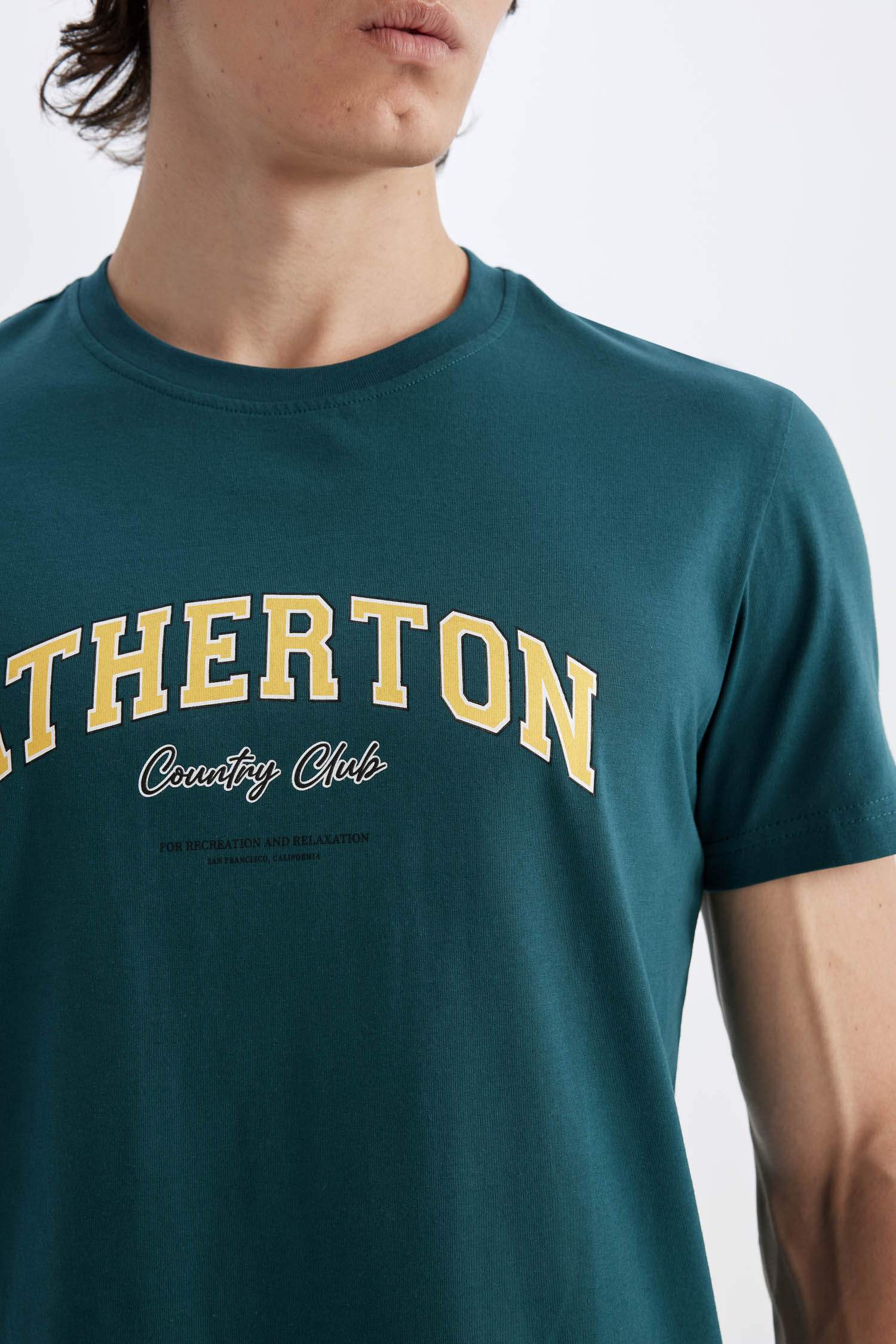 Slim Fit Crew Neck Printed Short Sleeve T-Shirt