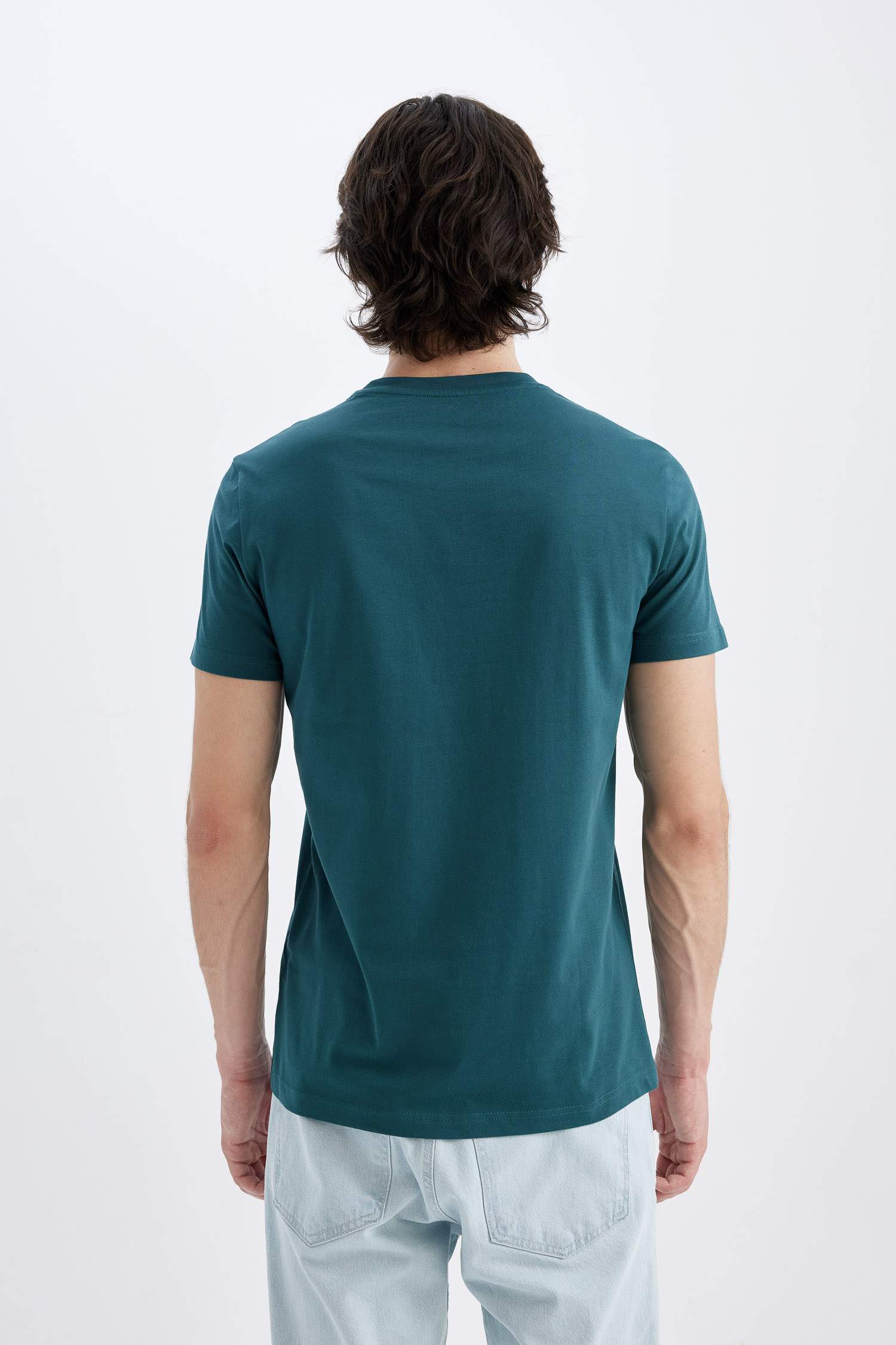 Slim Fit Crew Neck Printed Short Sleeve T-Shirt