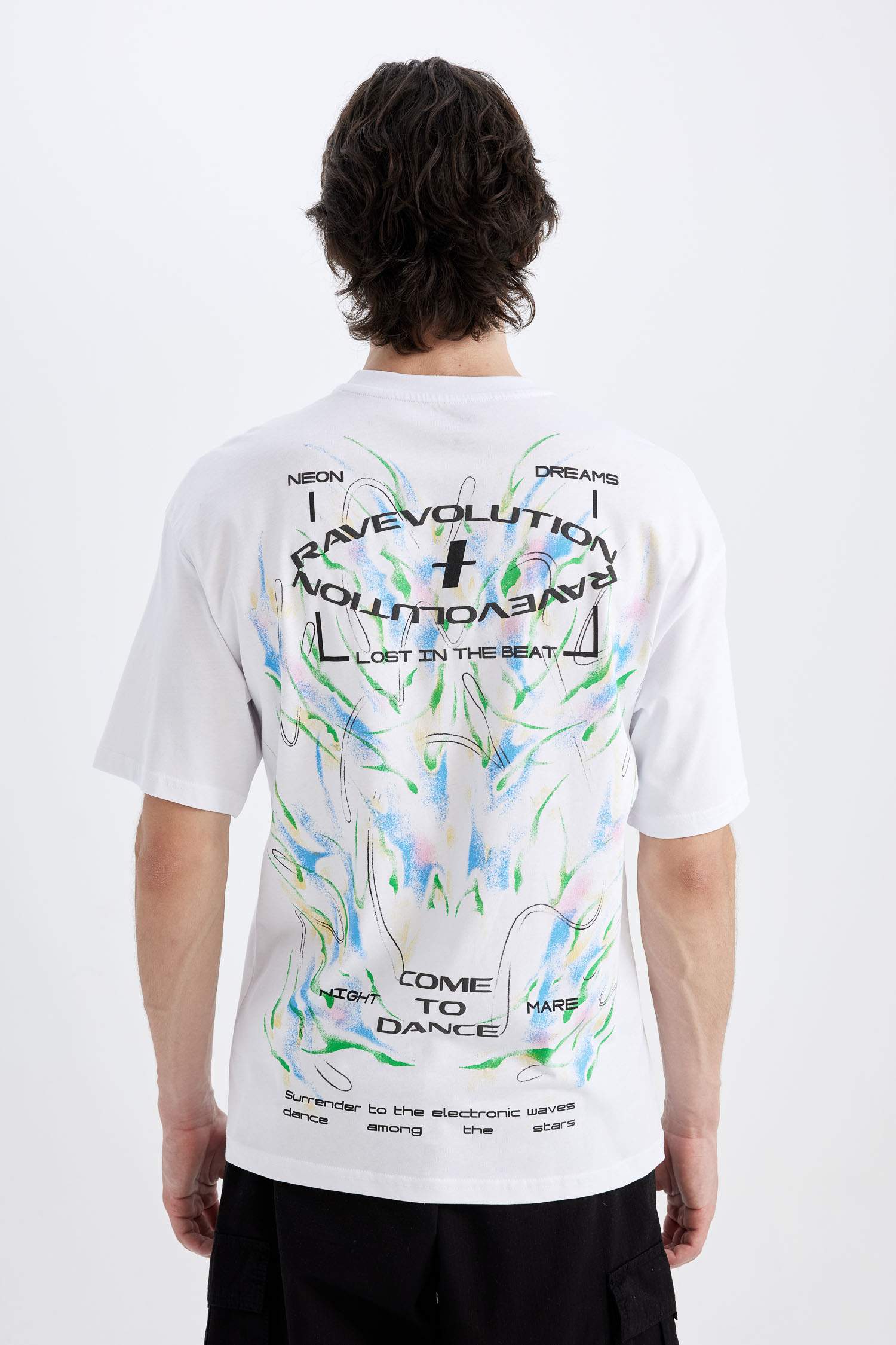 Comfort Fit Crew Neck Back Printed T-Shirt