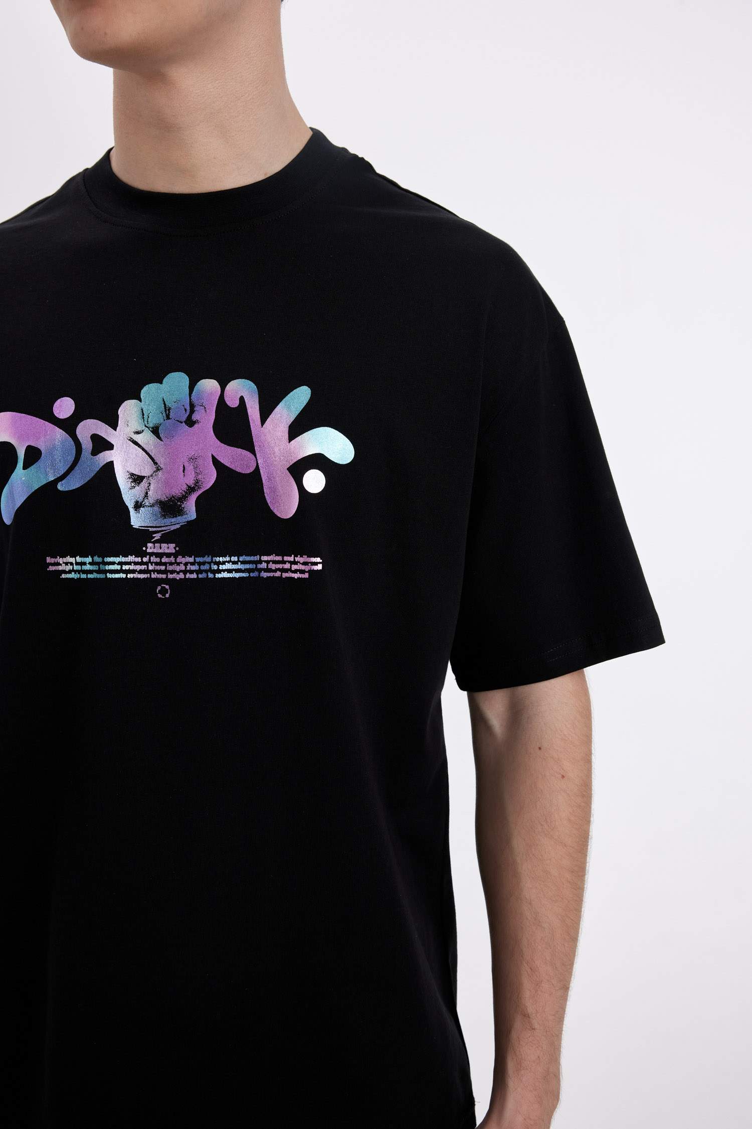 Comfort Regular Fit Crew Neck Back Printed T-Shirt