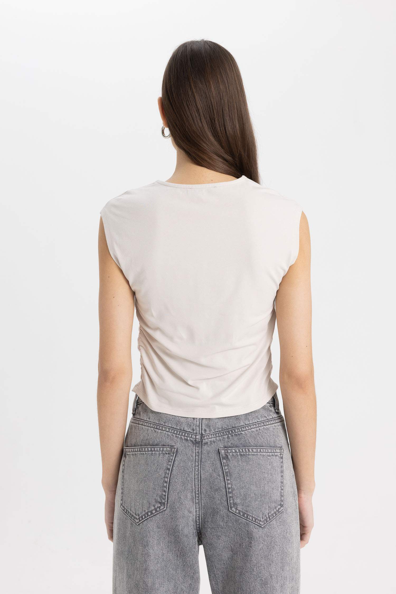 تيشيرت نص كم مضلع سليم فيت