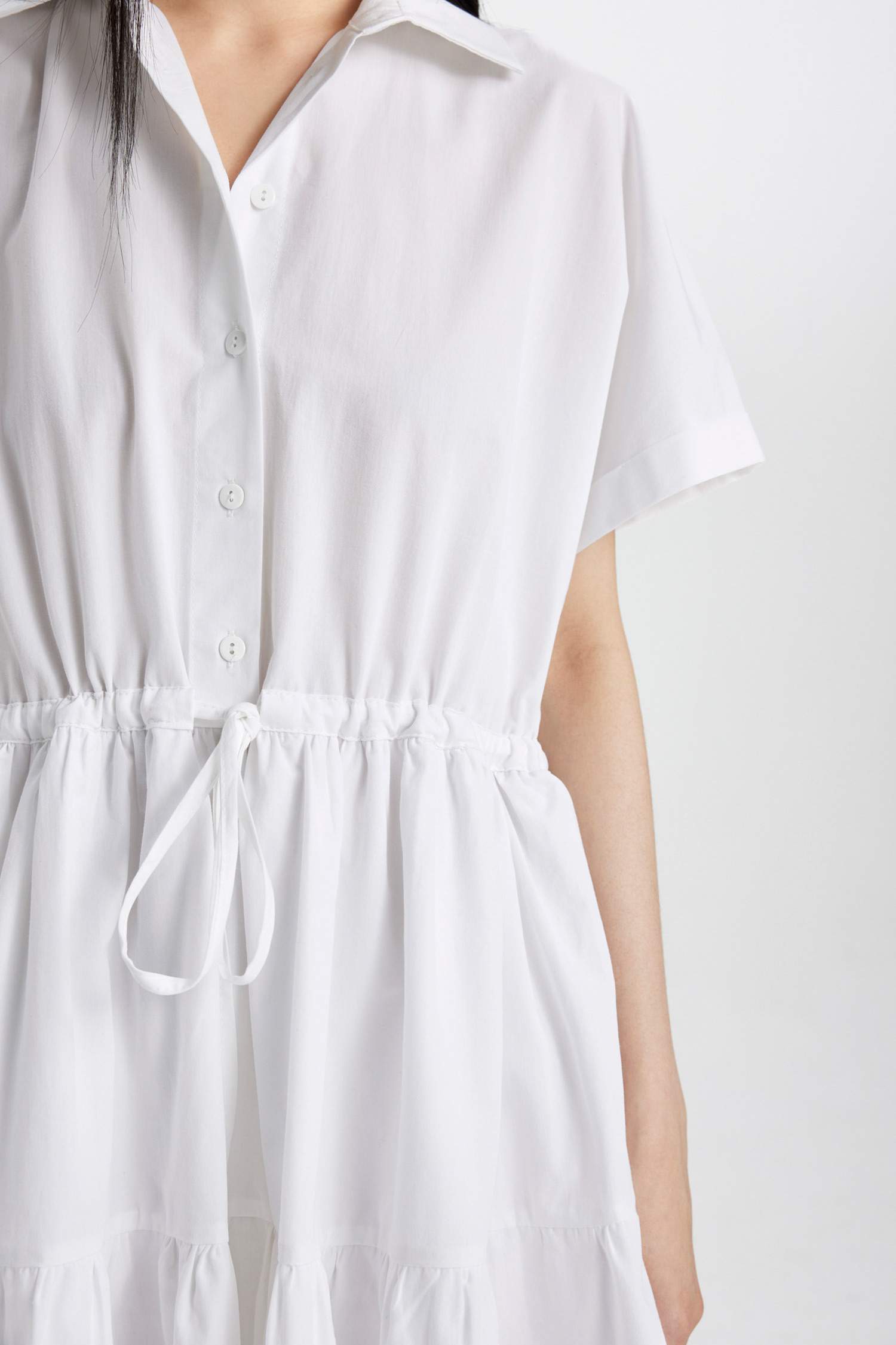 Shirt Collar Poplin Mini Dress