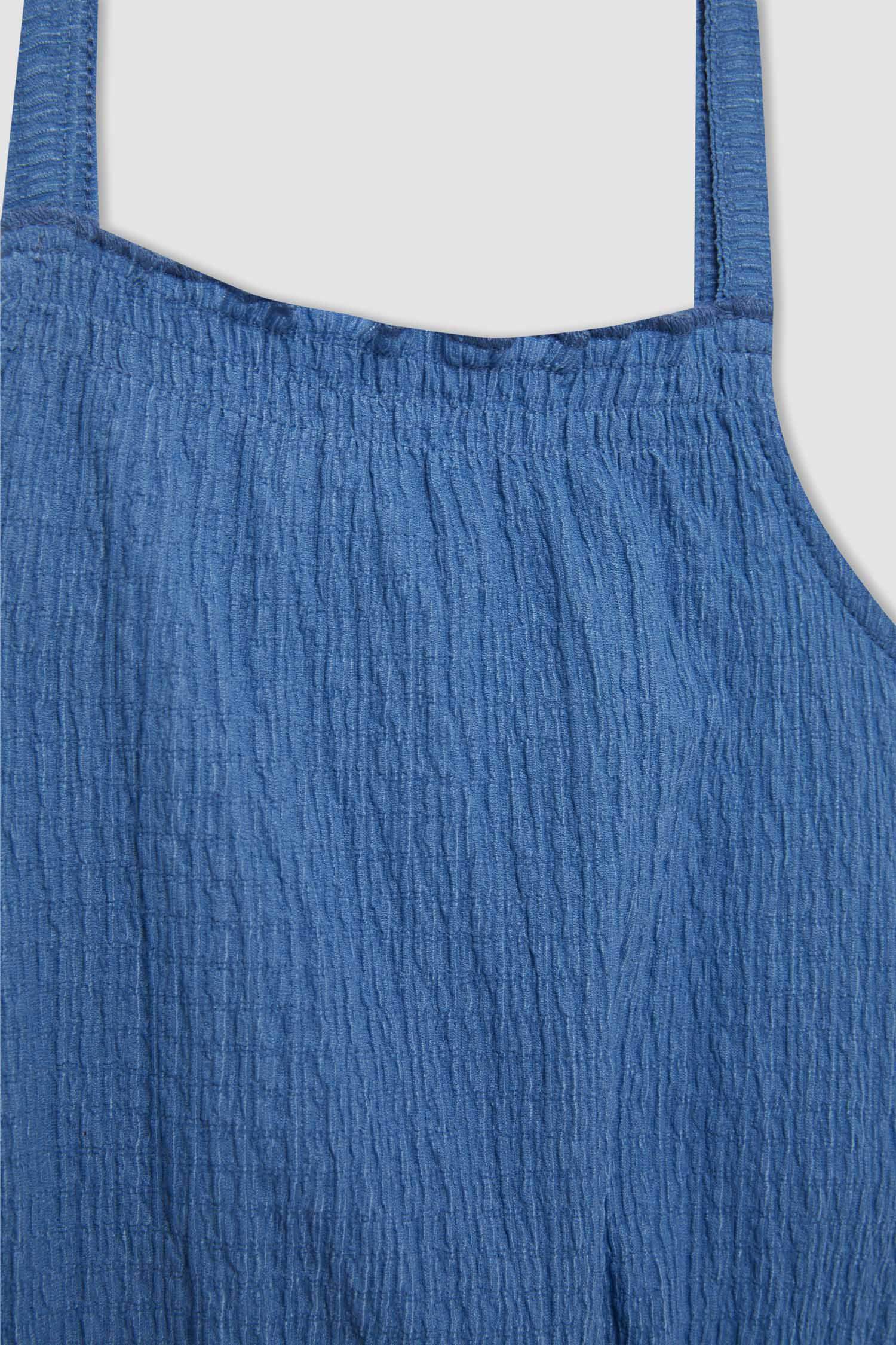 Kız Çocuk Elastik Yaka Askılı Bluz