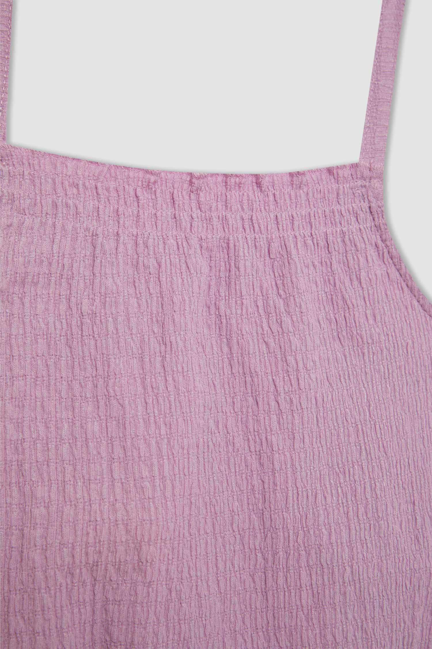 Kız Çocuk Elastik Yaka Askılı Bluz