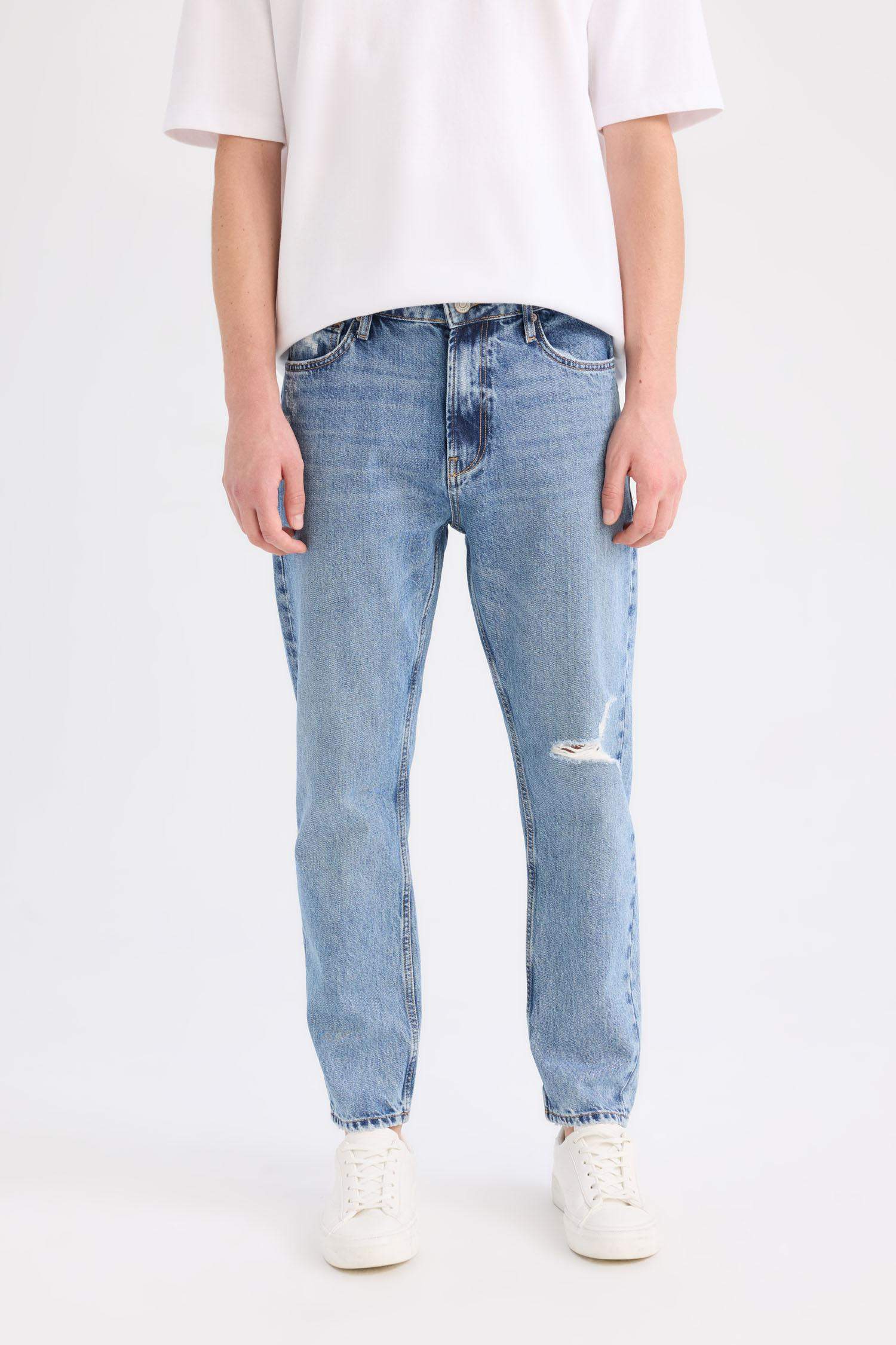 %100 Pamuk 90's Slim Fit Dar Kalıp Yüksek Bel Dar Paça Jean Pantolon