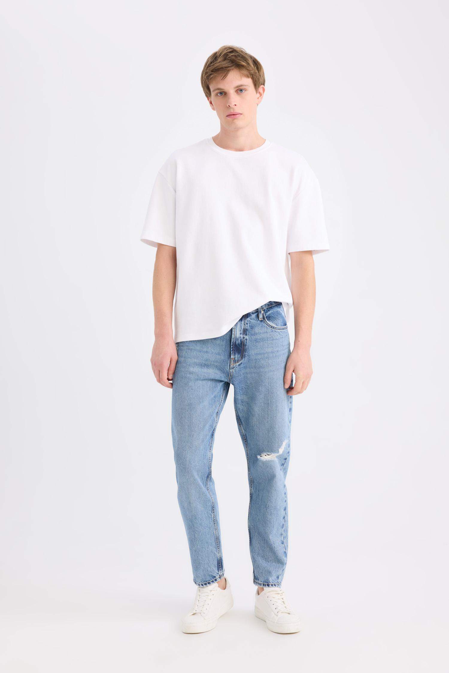 %100 Pamuk 90's Slim Fit Dar Kalıp Yüksek Bel Dar Paça Jean Pantolon