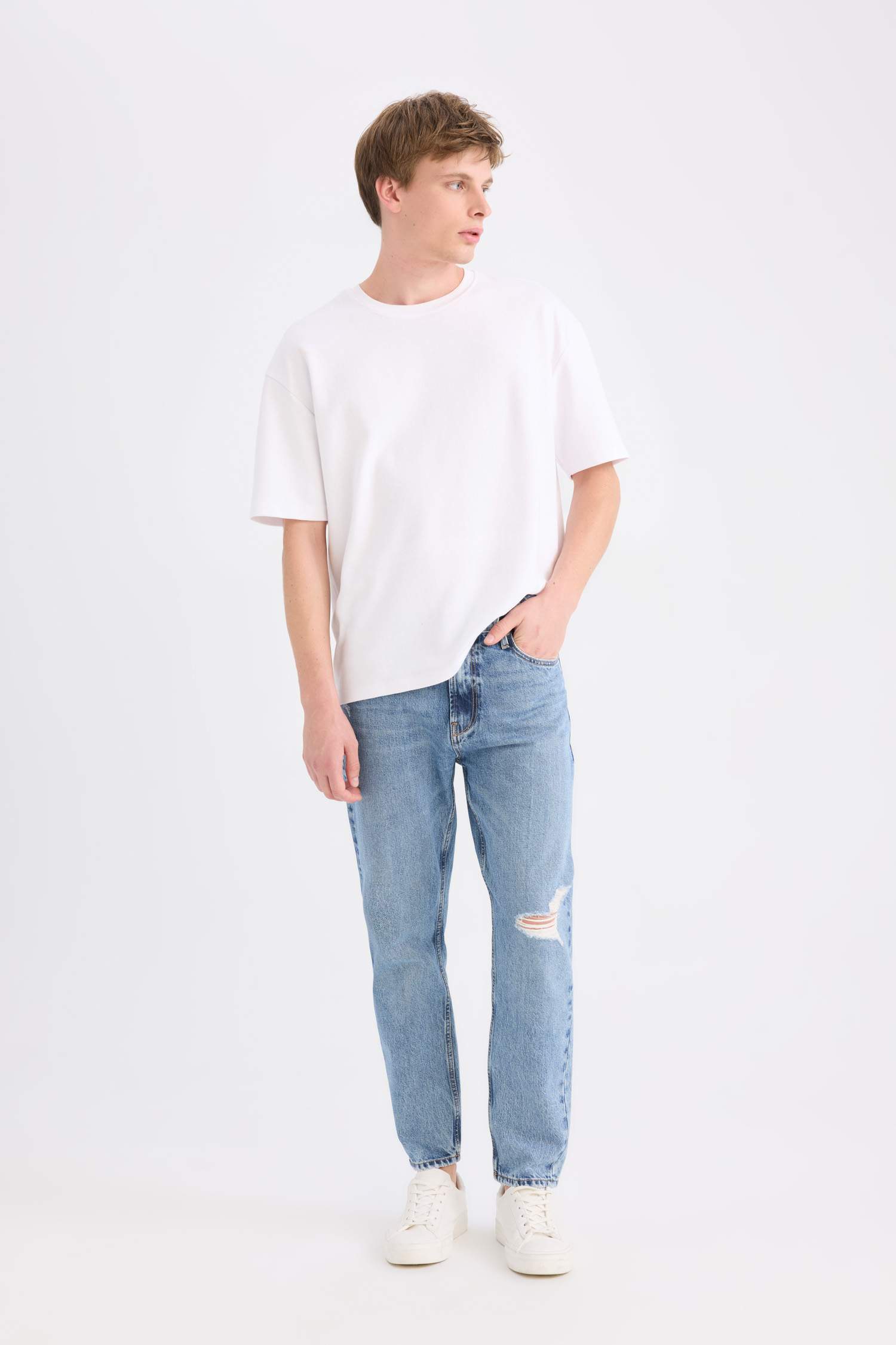 %100 Pamuk 90's Slim Fit Dar Kalıp Yüksek Bel Dar Paça Jean Pantolon