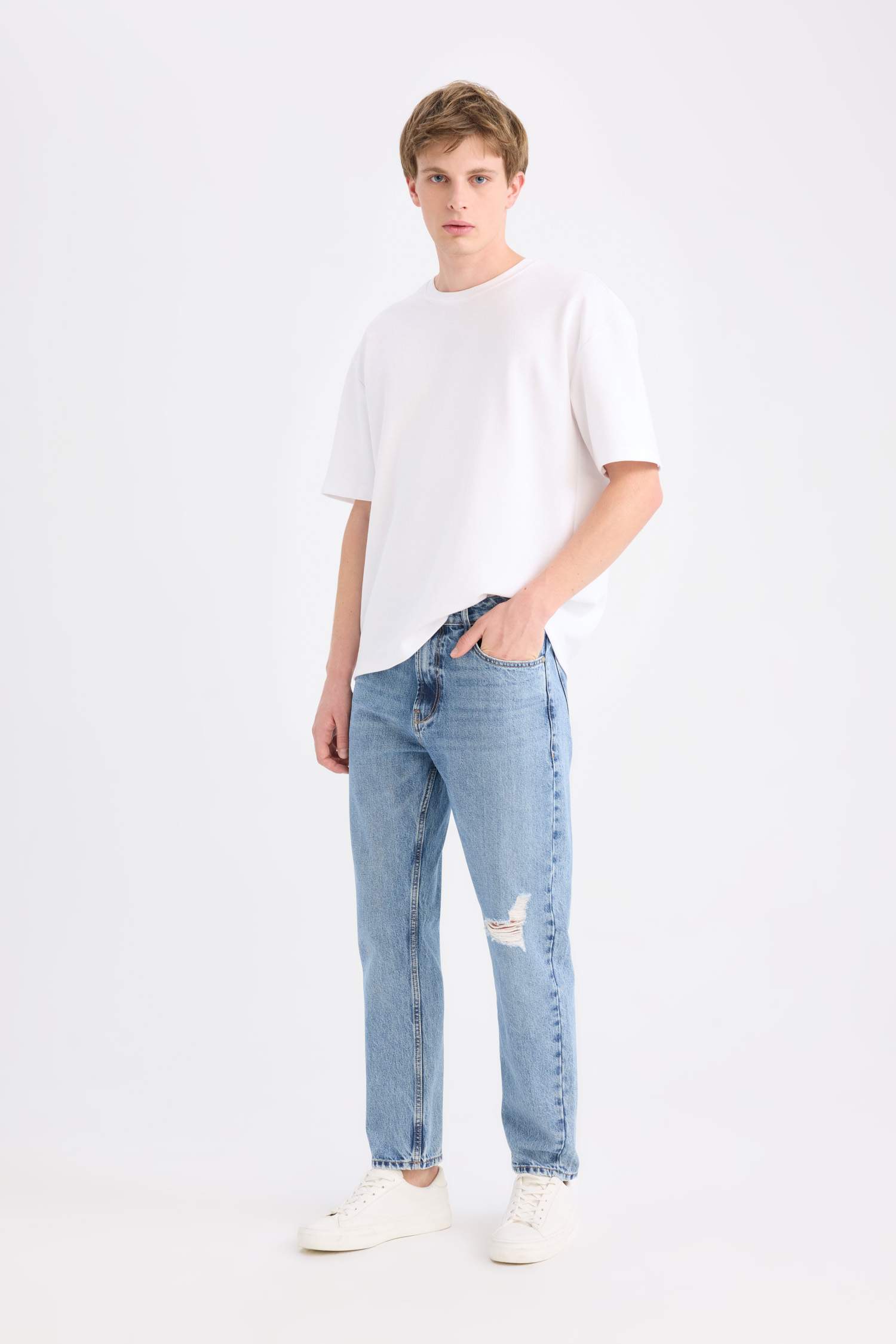 %100 Pamuk 90's Slim Fit Dar Kalıp Yüksek Bel Dar Paça Jean Pantolon