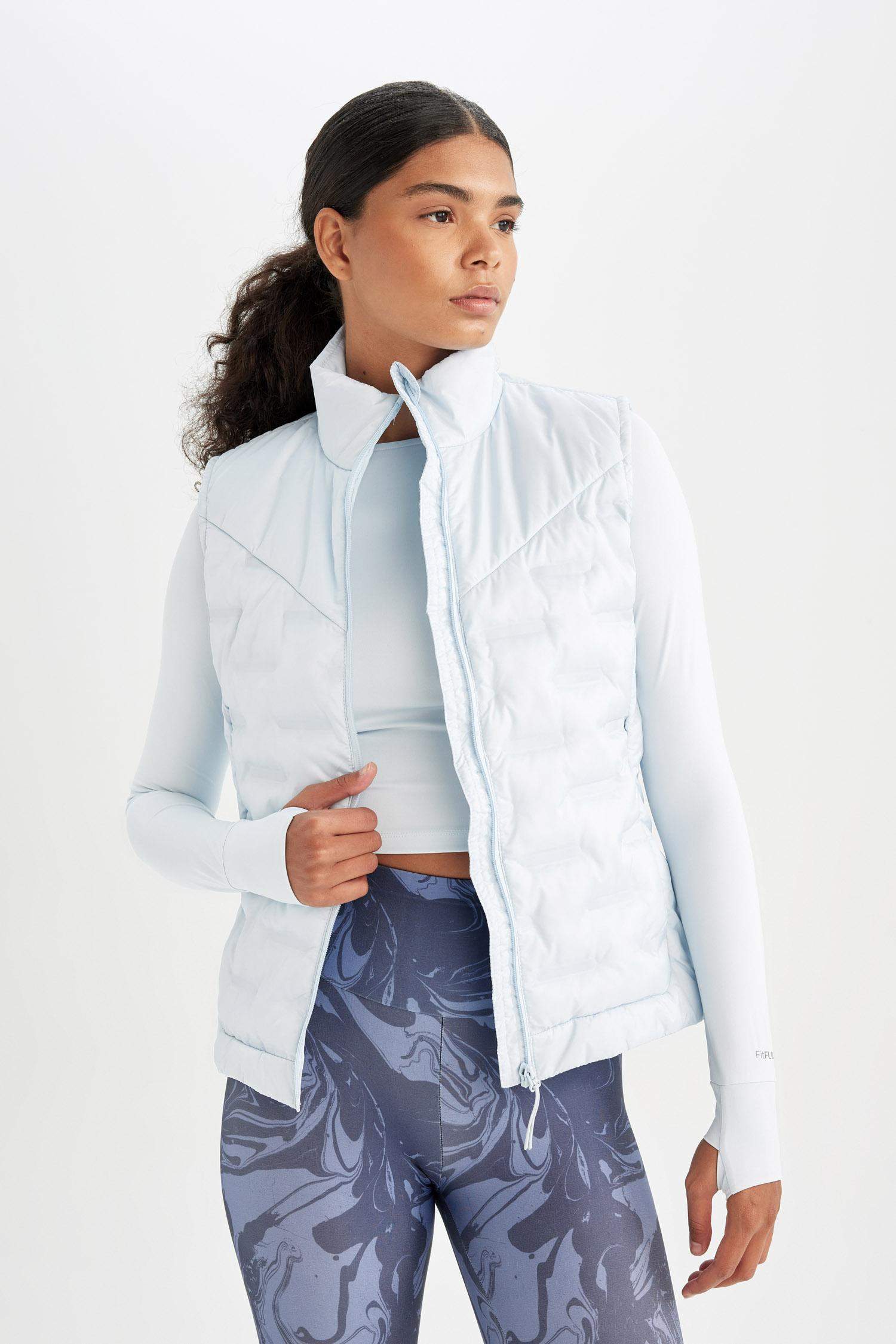 Su İtici Kapitone Astarlı Fermuarlı Cepli Sporcu Yelek