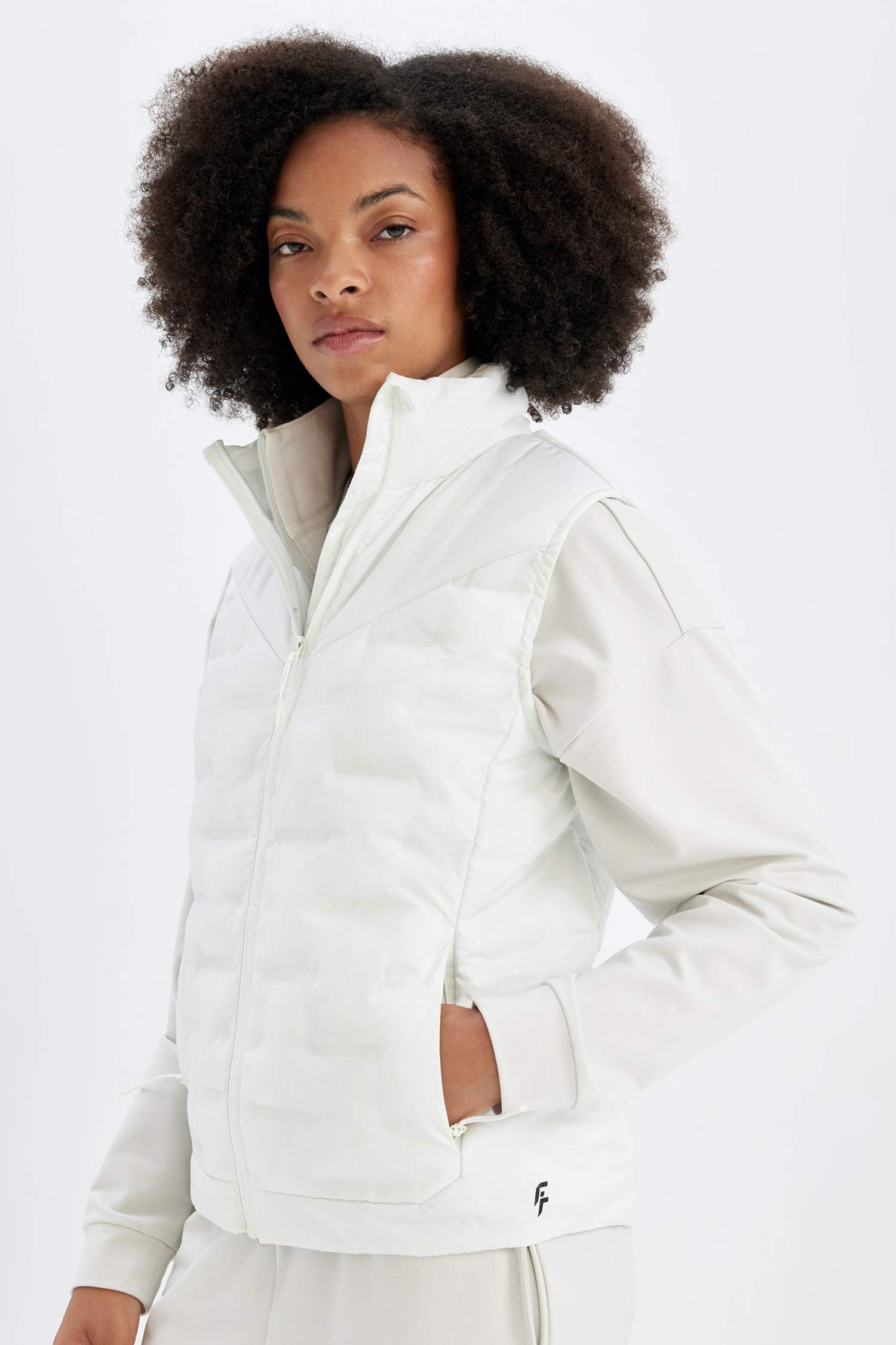 Su İtici Kapitone Astarlı Fermuarlı Cepli Sporcu Yelek