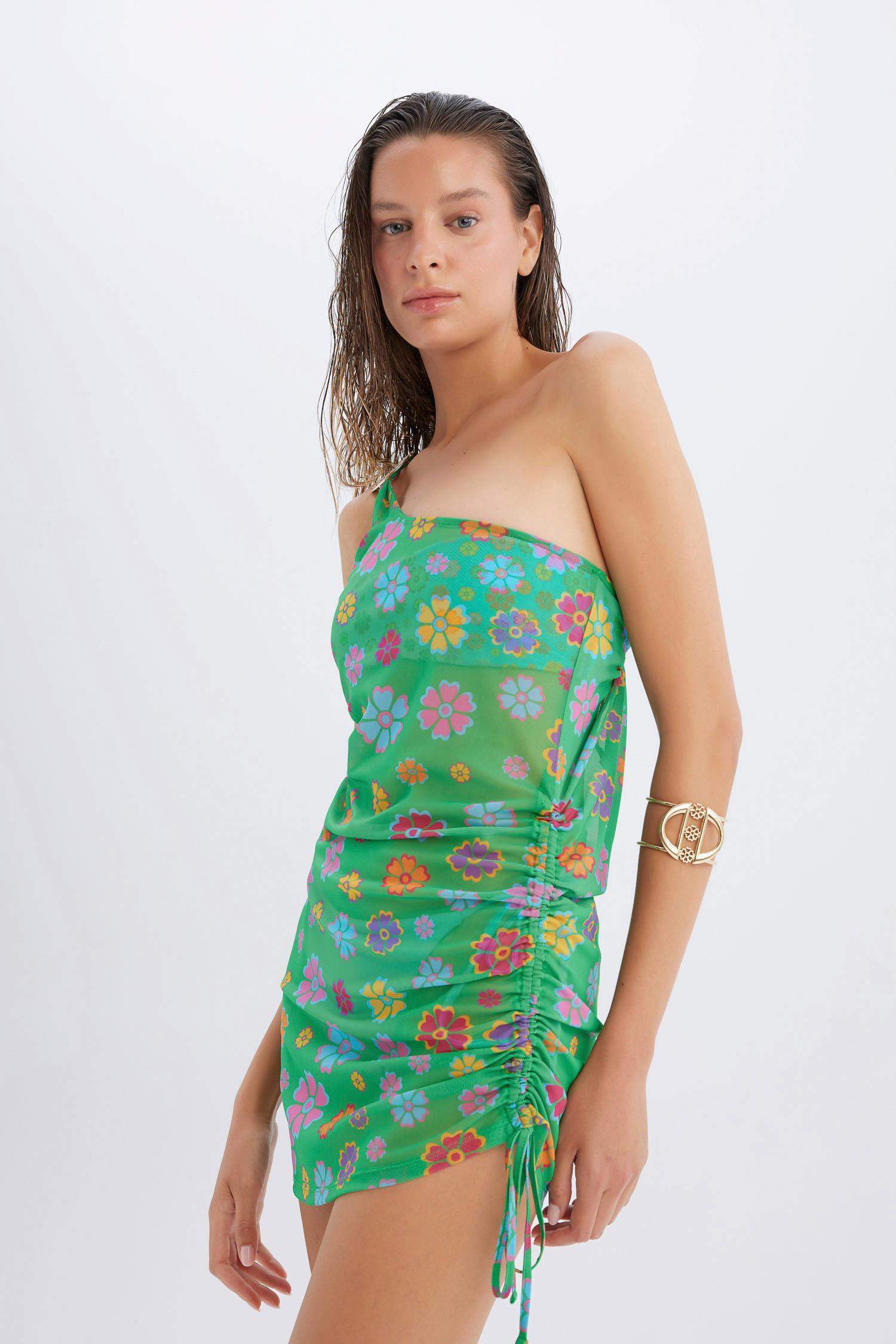 Regular Fit Floral Tulle Beachwear