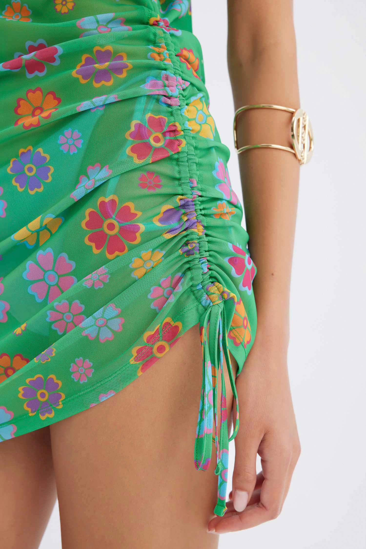 Regular Fit Floral Tulle Beachwear