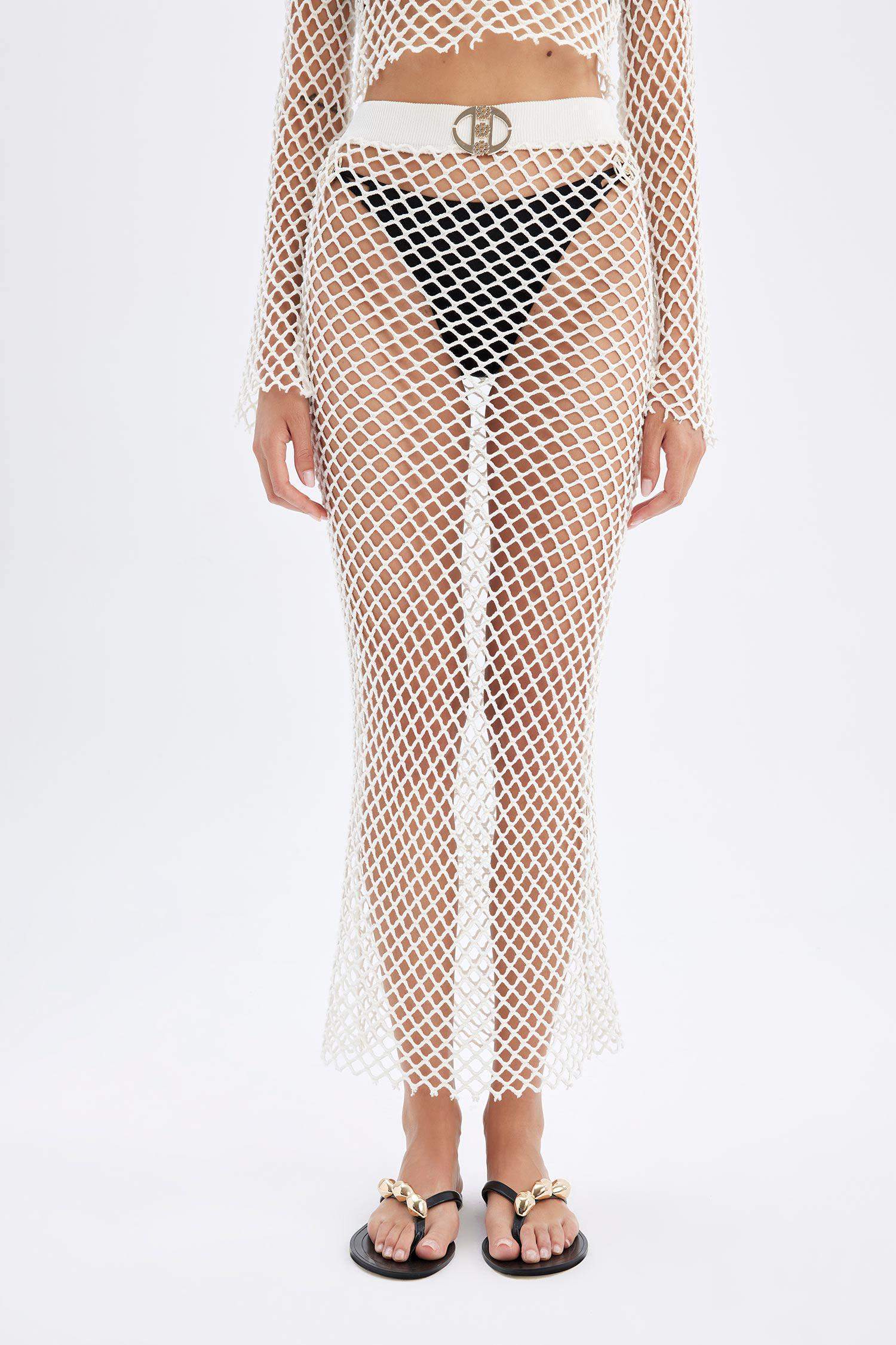 تنورة بحر طويل شبكي قصة عادية من Declara x DeFacto