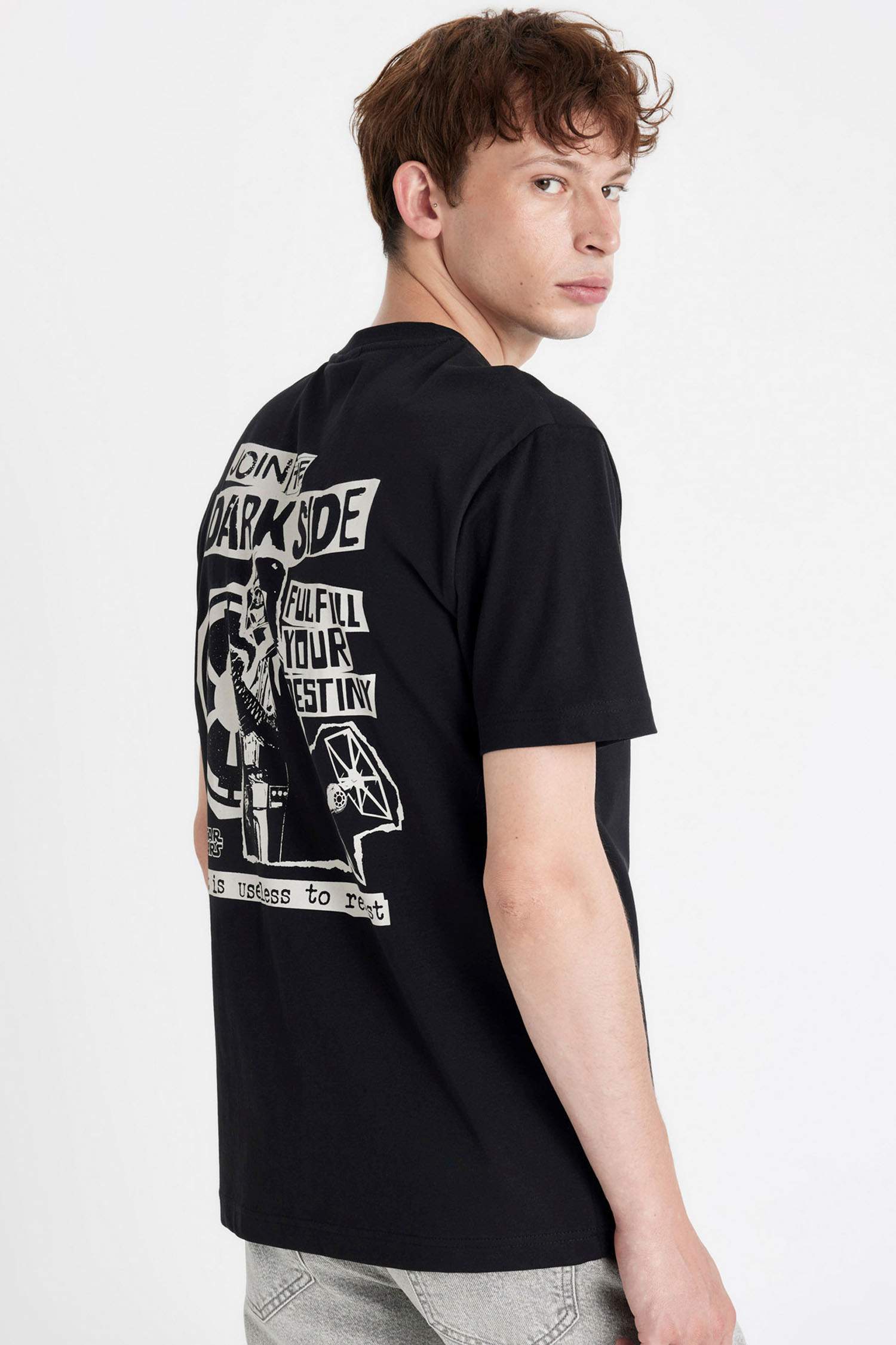 T-Shirt coupe régulière imprimé Star Wars à Manches Courtes Col Rond