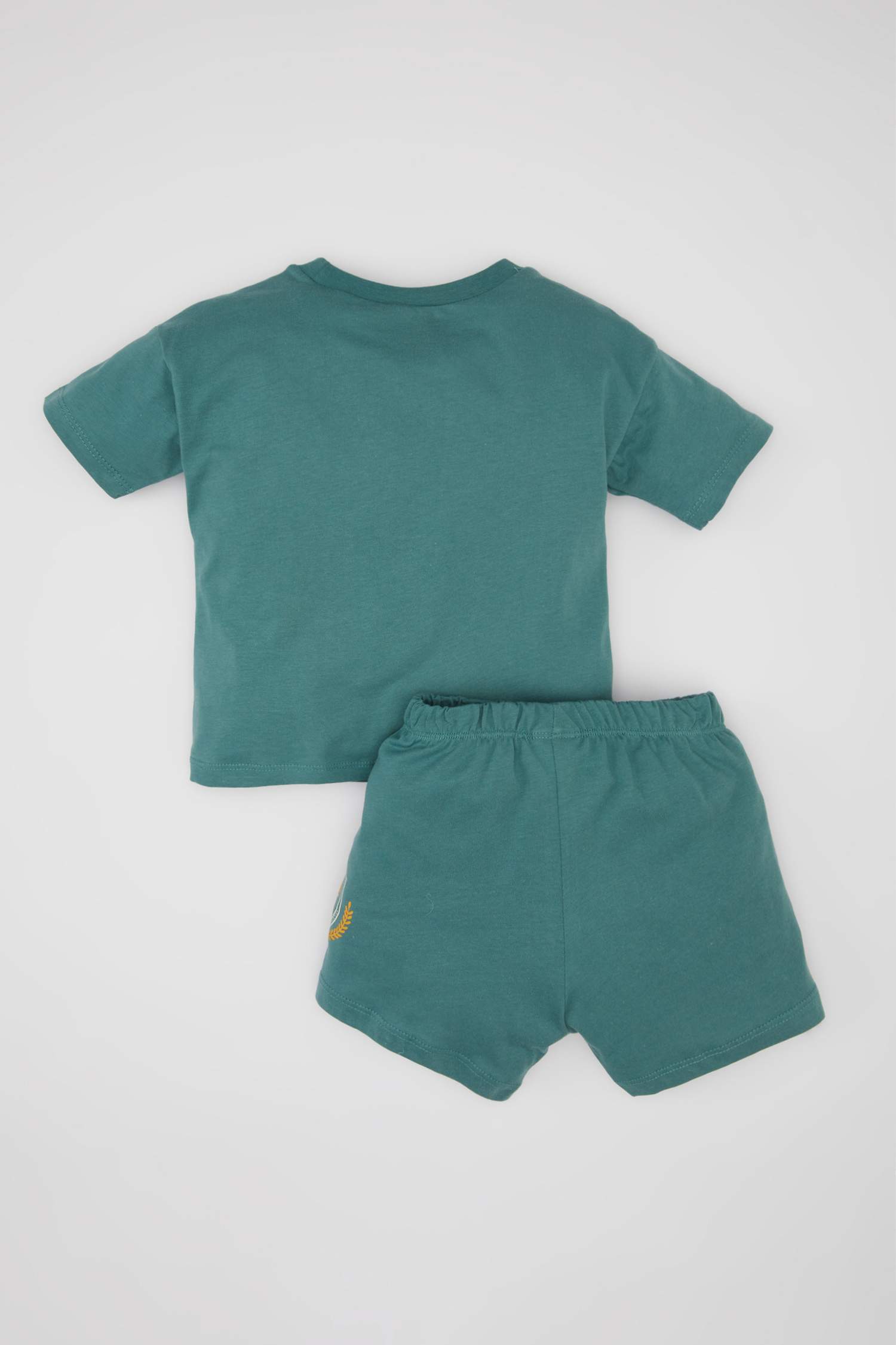 Erkek Bebek 2'li Takım Bisiklet Yaka Baskılı Kısa Kollu Tişört Şort