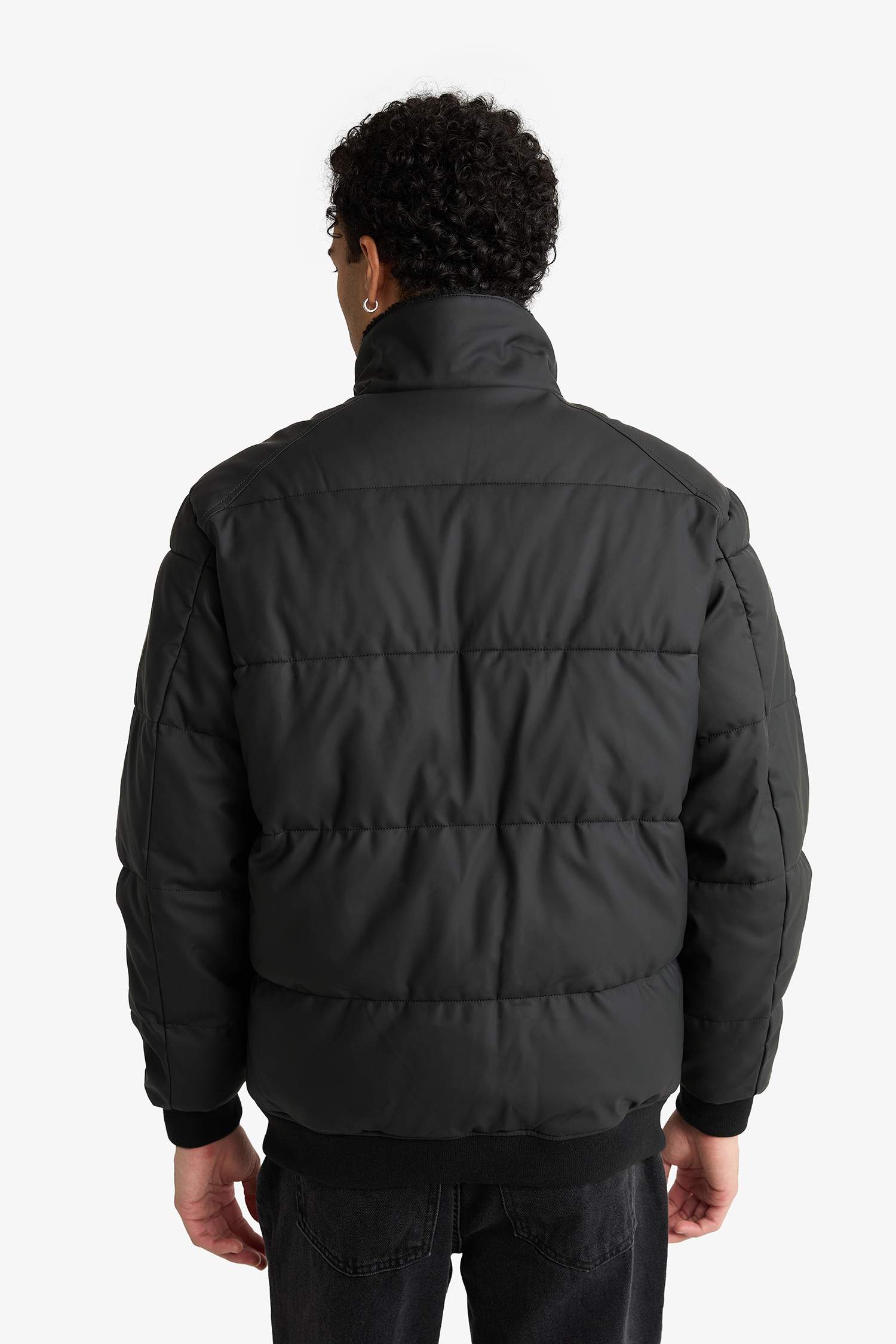 Regular Fit Lined Faux Leather Jacket