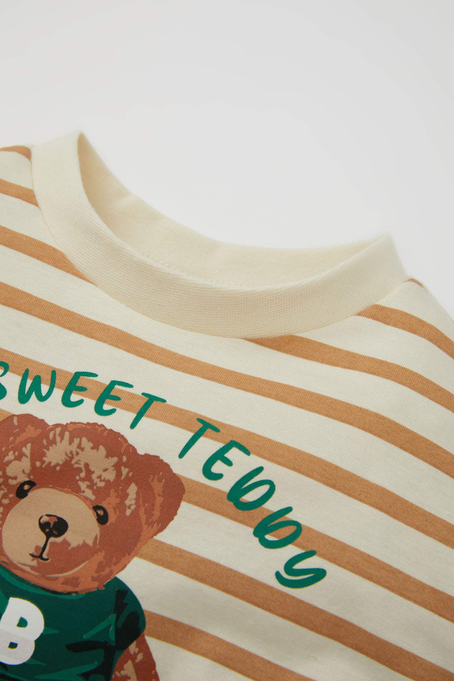 Erkek Bebek 2'li Takım Penye Çizgili Tişört Şort