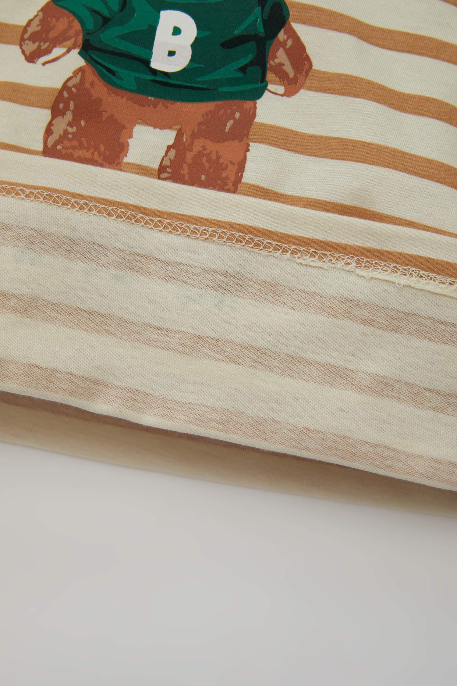 Erkek Bebek 2'li Takım Penye Çizgili Tişört Şort