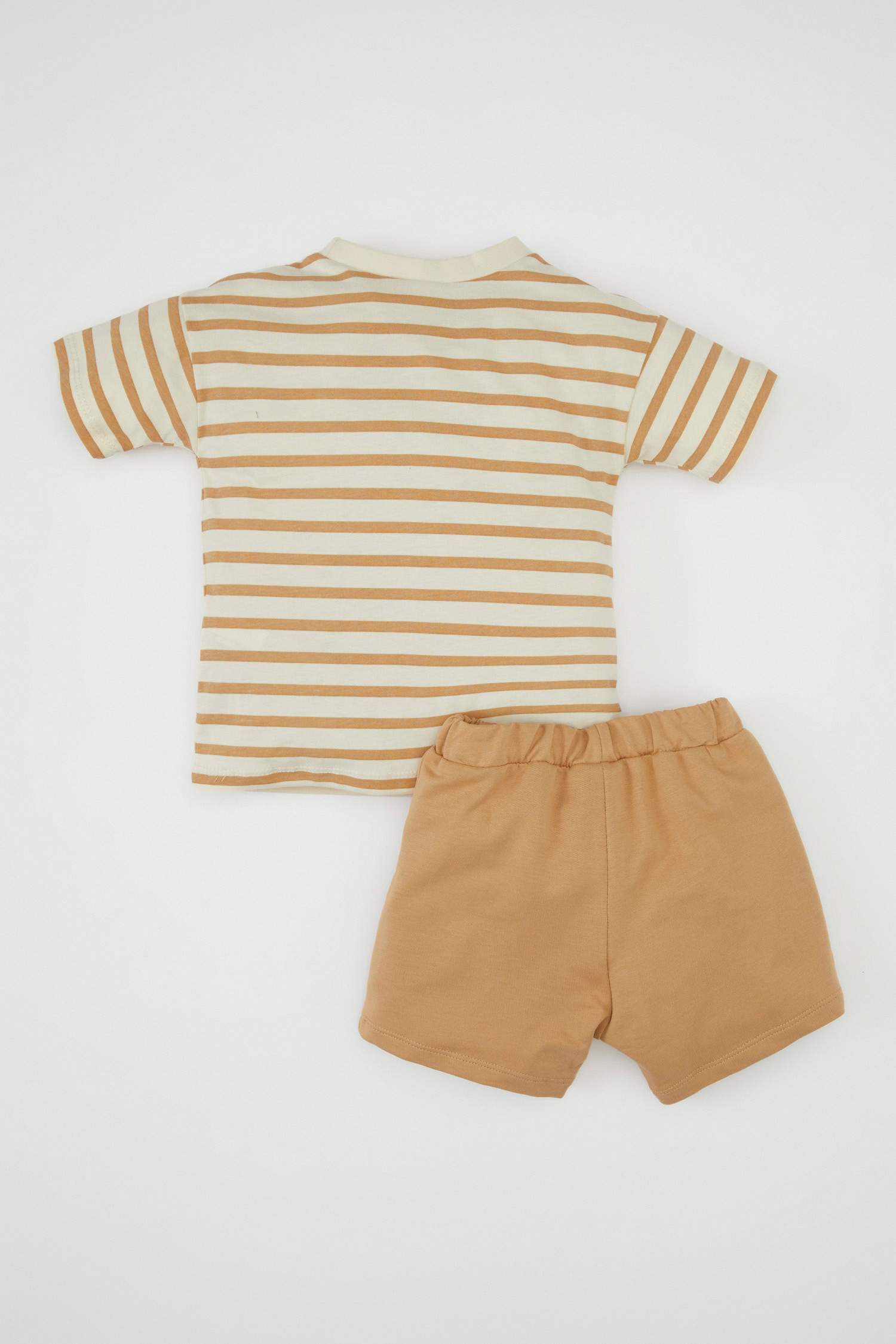Erkek Bebek 2'li Takım Penye Çizgili Tişört Şort