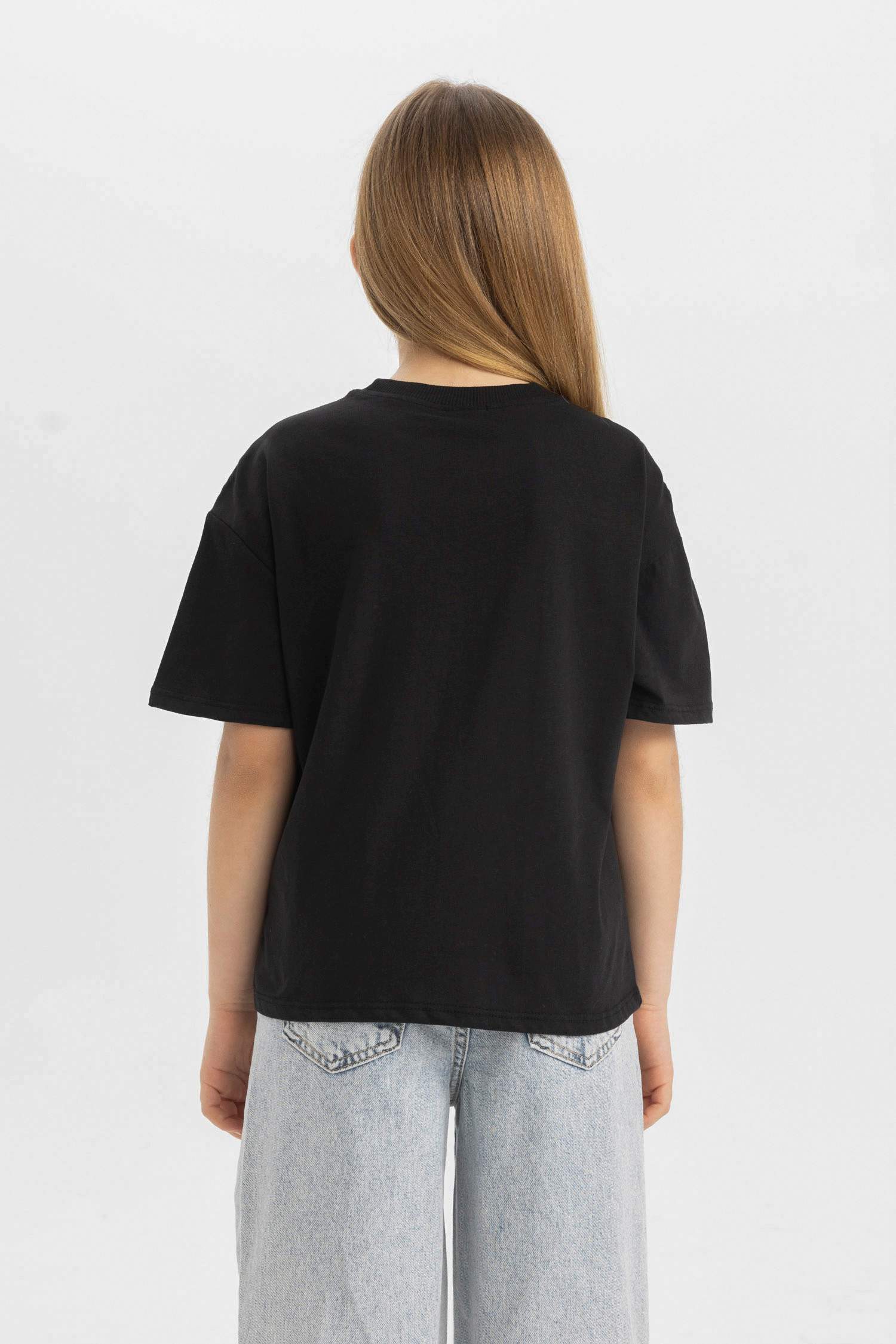 Kız Çocuk Garfield Relax Fit Bisiklet Yaka Kısa Kollu Tişört