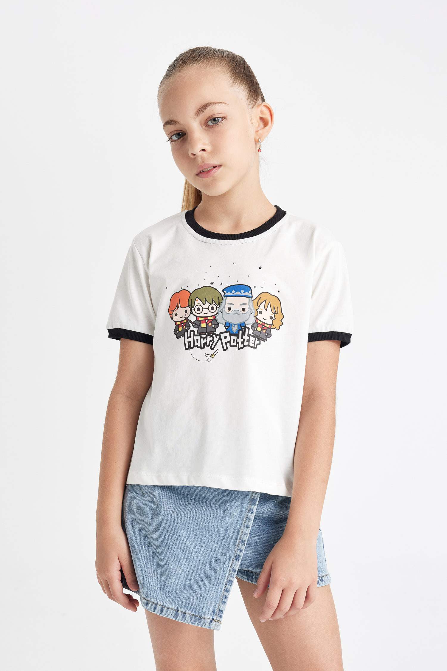 Girl Harry Potter Crew Neck Short Sleeve T-Shirt