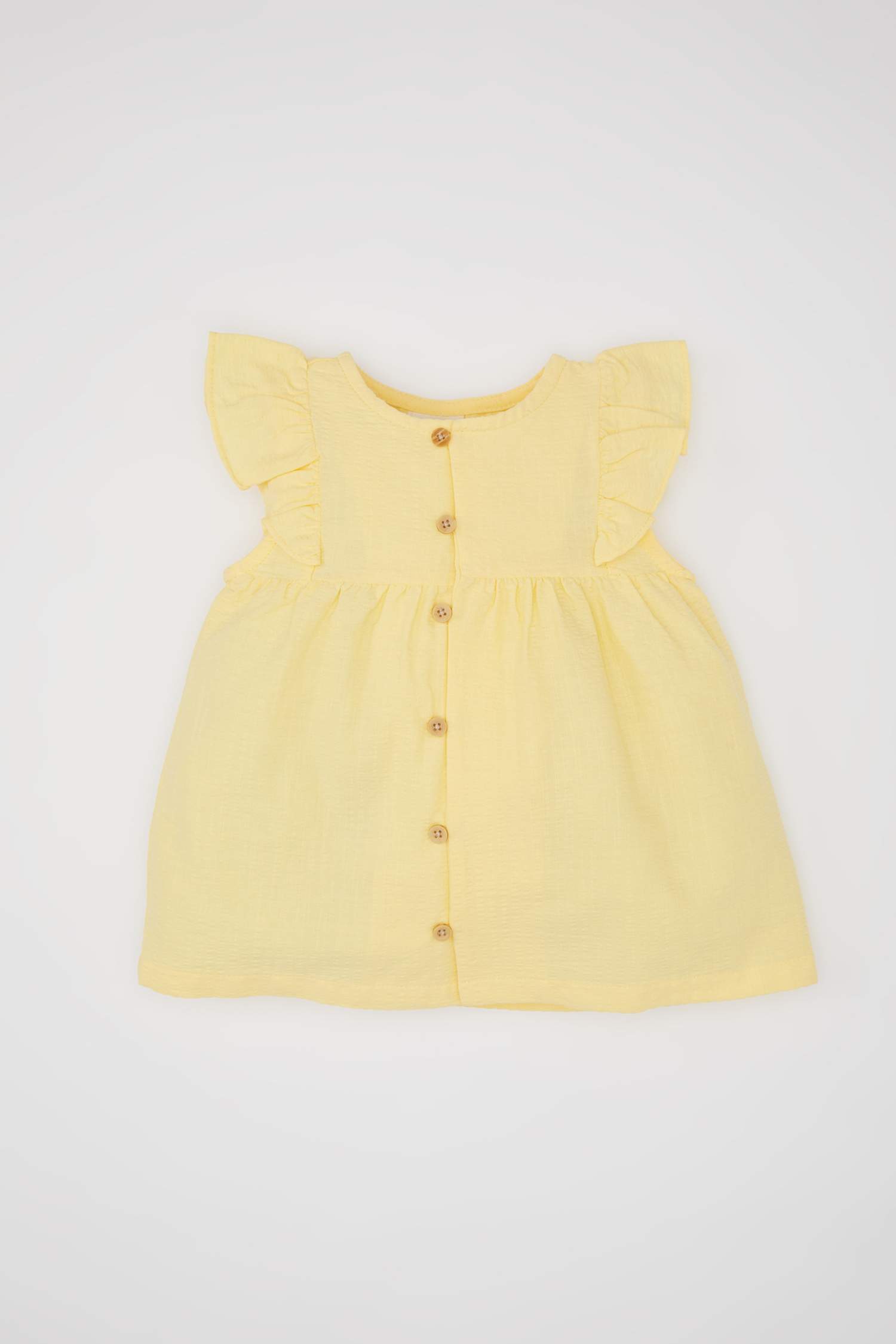 قميص بناتي بوبلين قصة عادية بياخة مستديرة