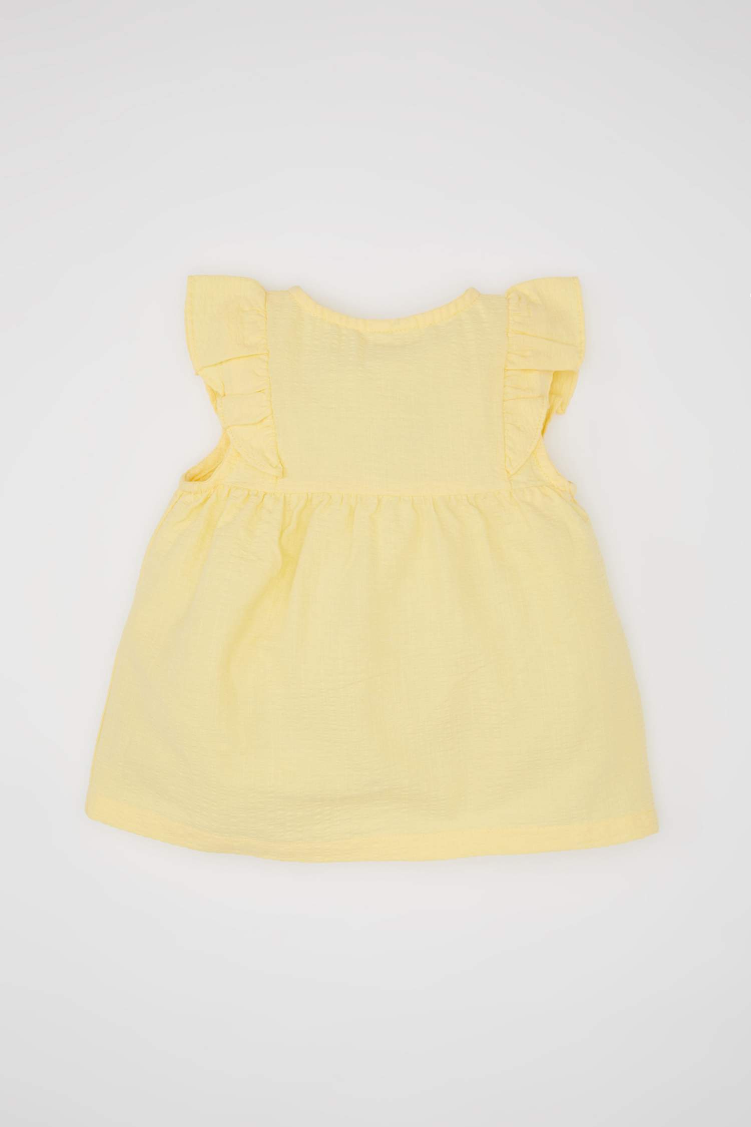 قميص بناتي بوبلين قصة عادية بياخة مستديرة