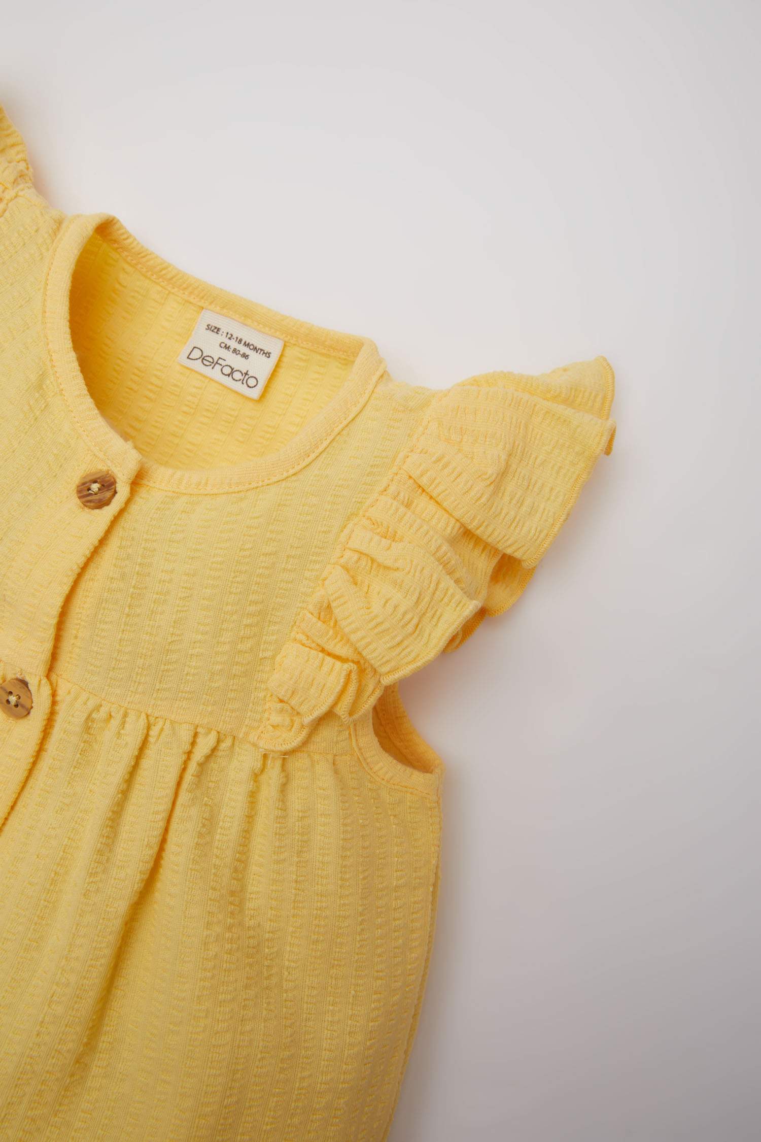 Baby Girl Goofy Textured Short Sleeve Shirt