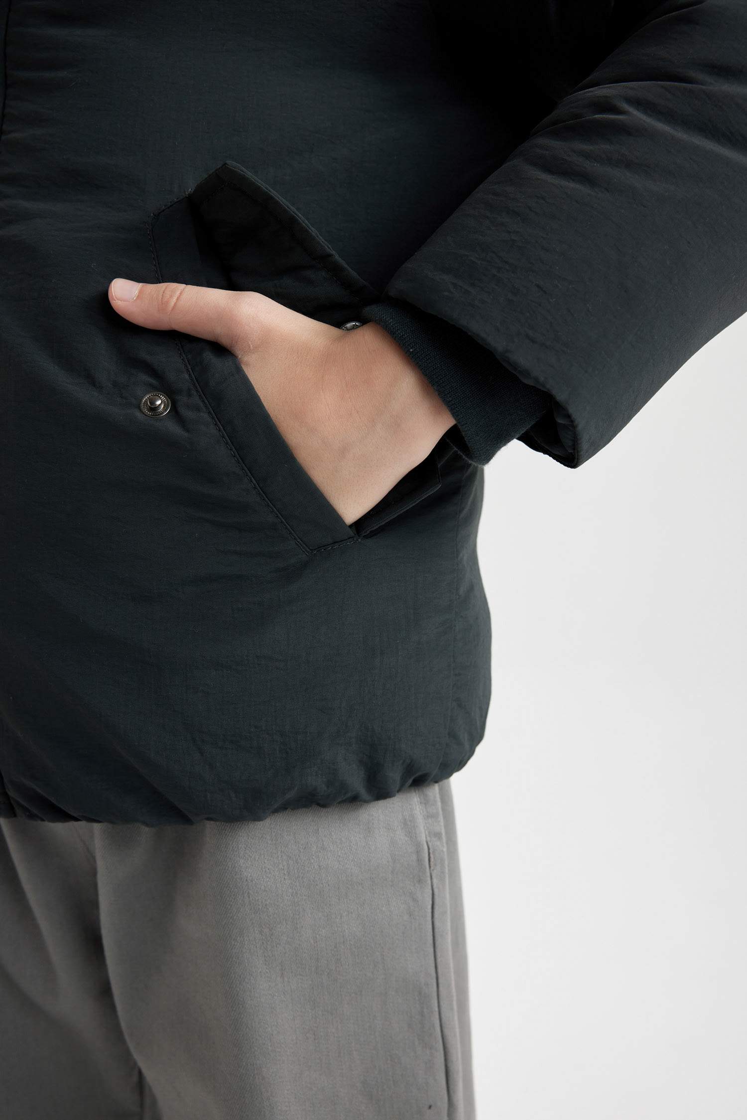 Manteau à capuche en fausse Fourrure amovible Coupe Régulière pour Garçon