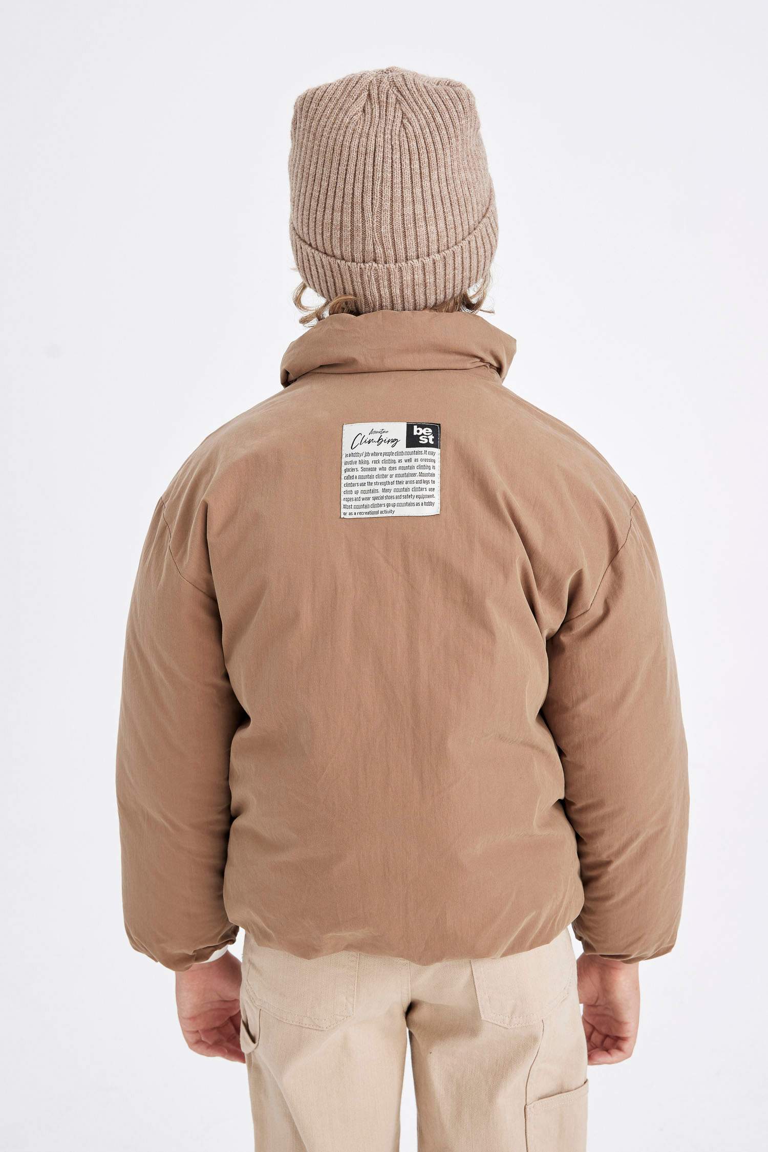 Erkek Çocuk Su Geçirmez Dik Yaka Fermuarlı Cepli Mont